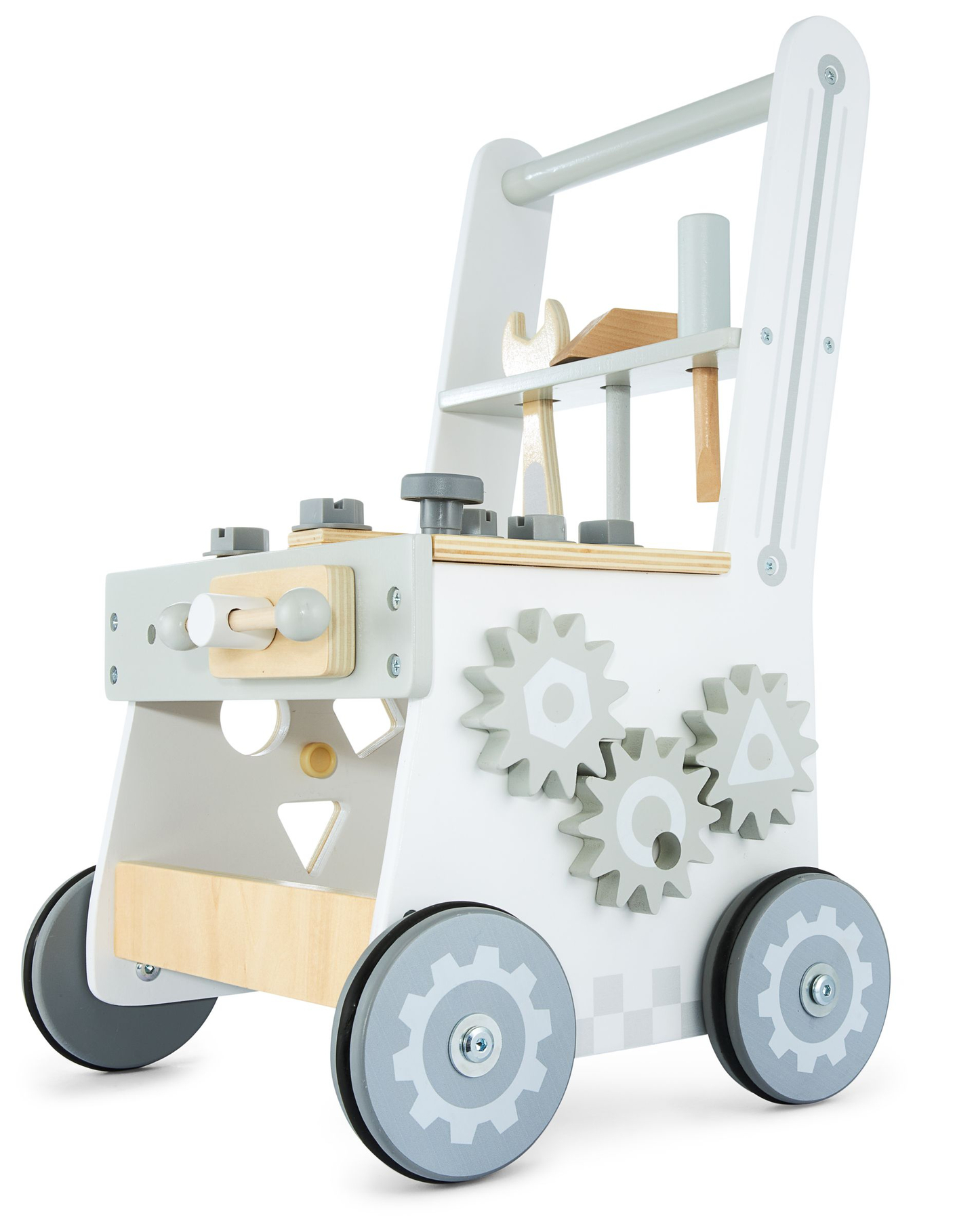 Lesena hodulja, tlačilka + delavnica 3 v 1 - 47 elementov