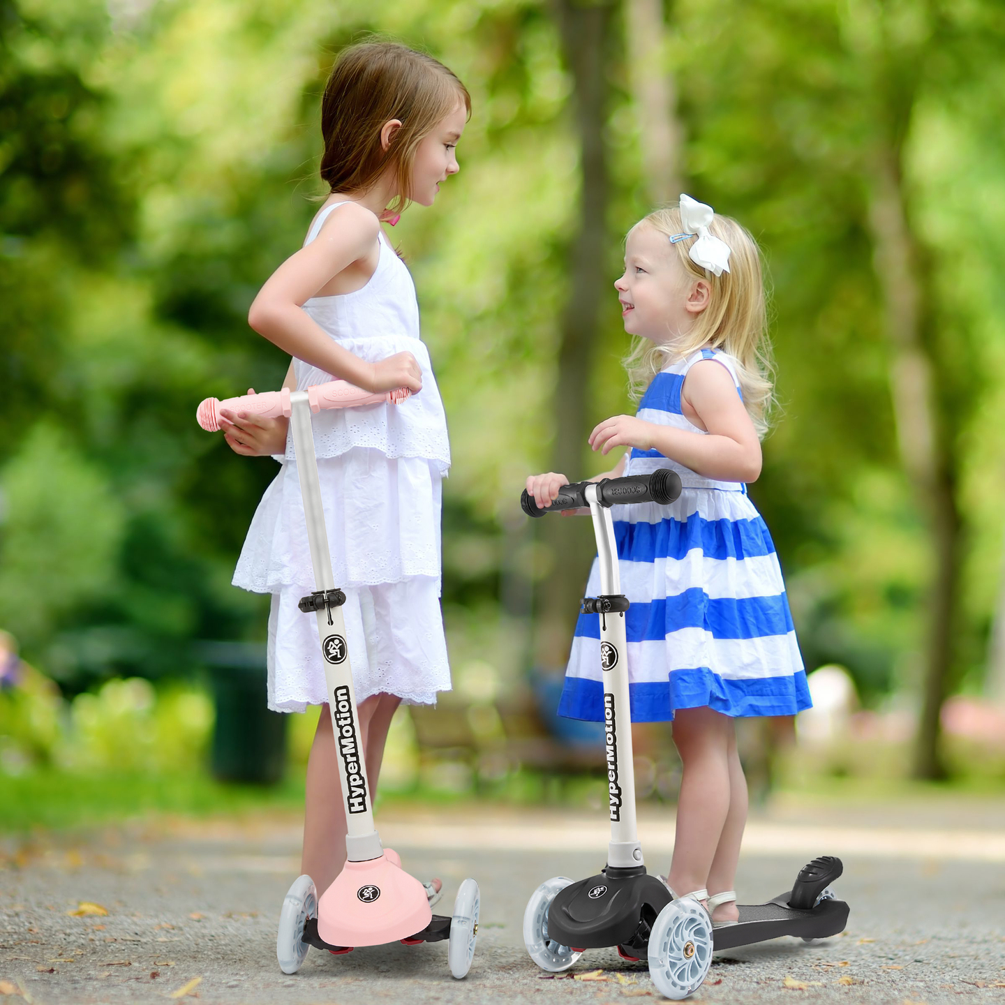 Trikolesni ravnotežni skiro TRINGO, 3-8 let - roza + svetleča LED kolesa