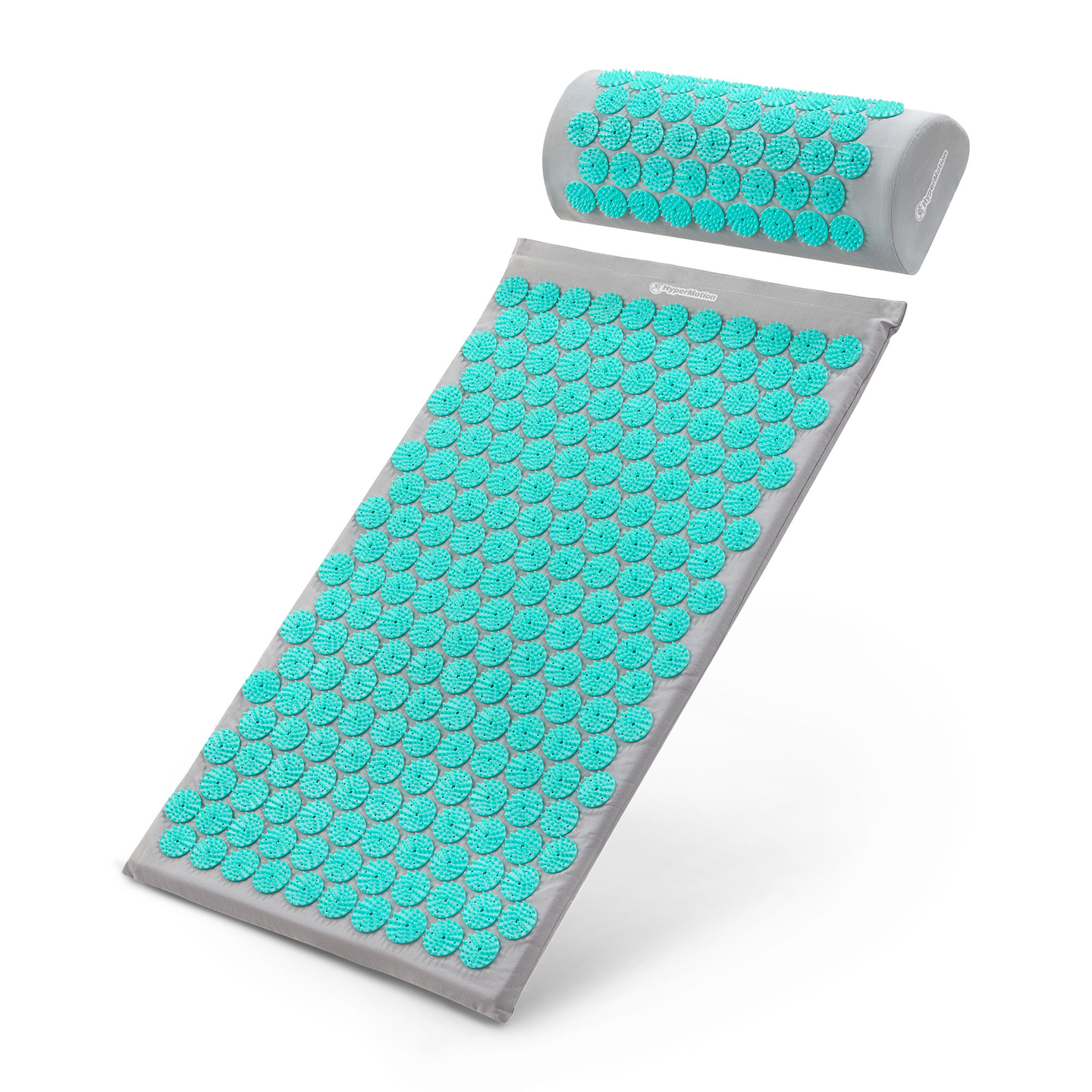 Akupresurna podloga z blazino in prevleko - 72 cm HyperMotion sivo-mint