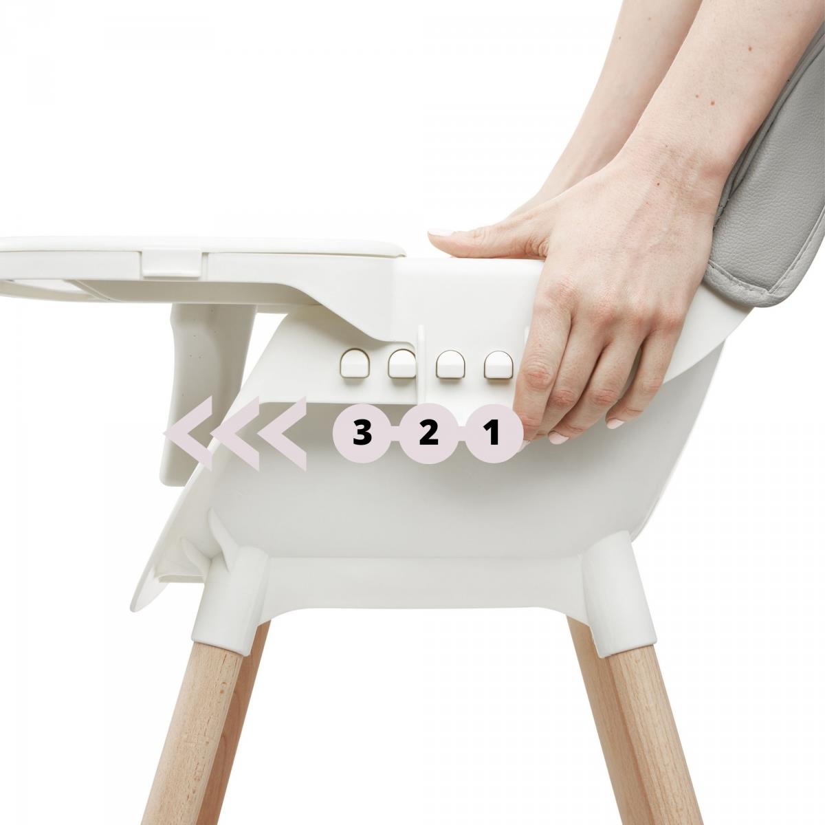 AMELIA stol za hranjenje 3v1 Moby-System, siva