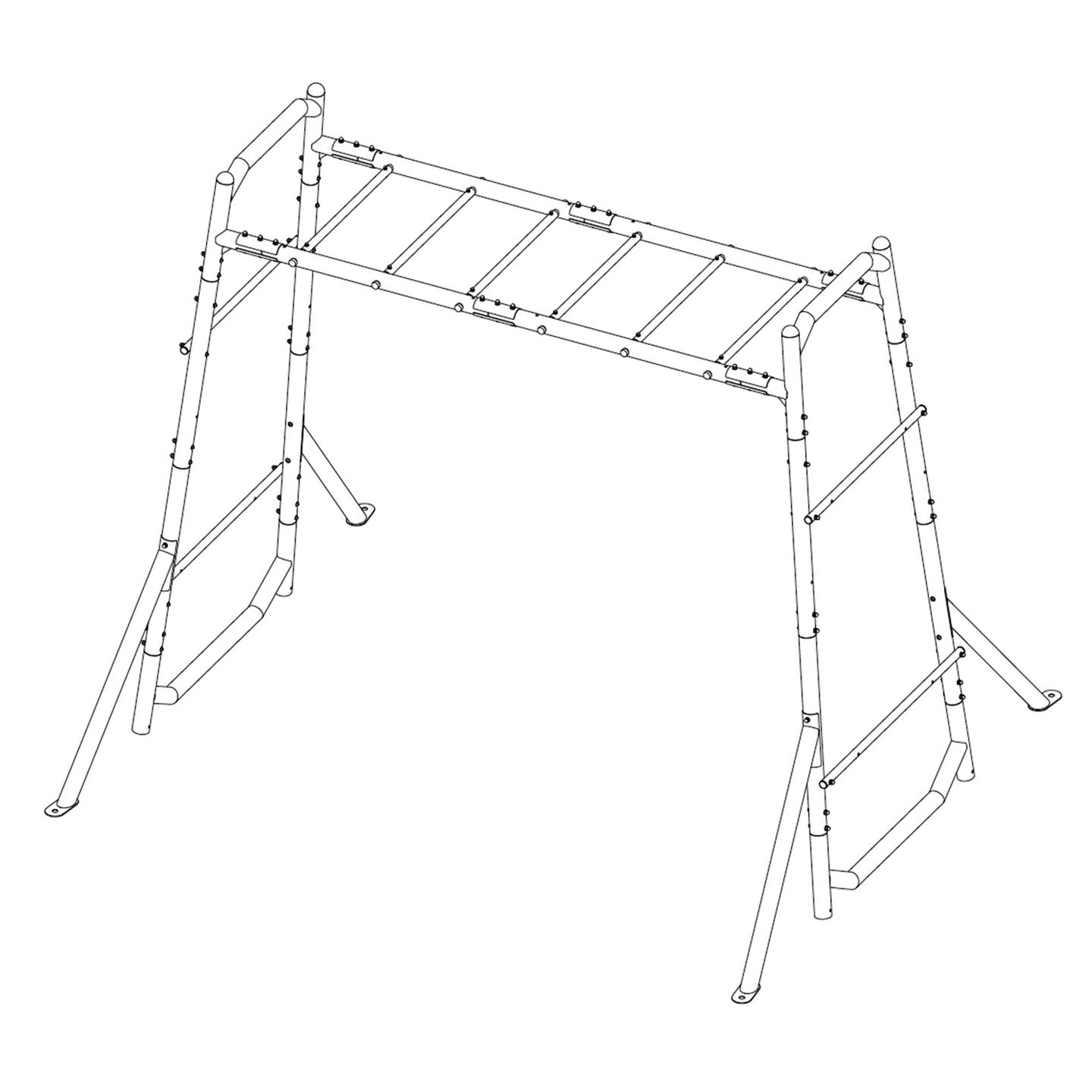 Vrtna gimnastična lestev, kovinska