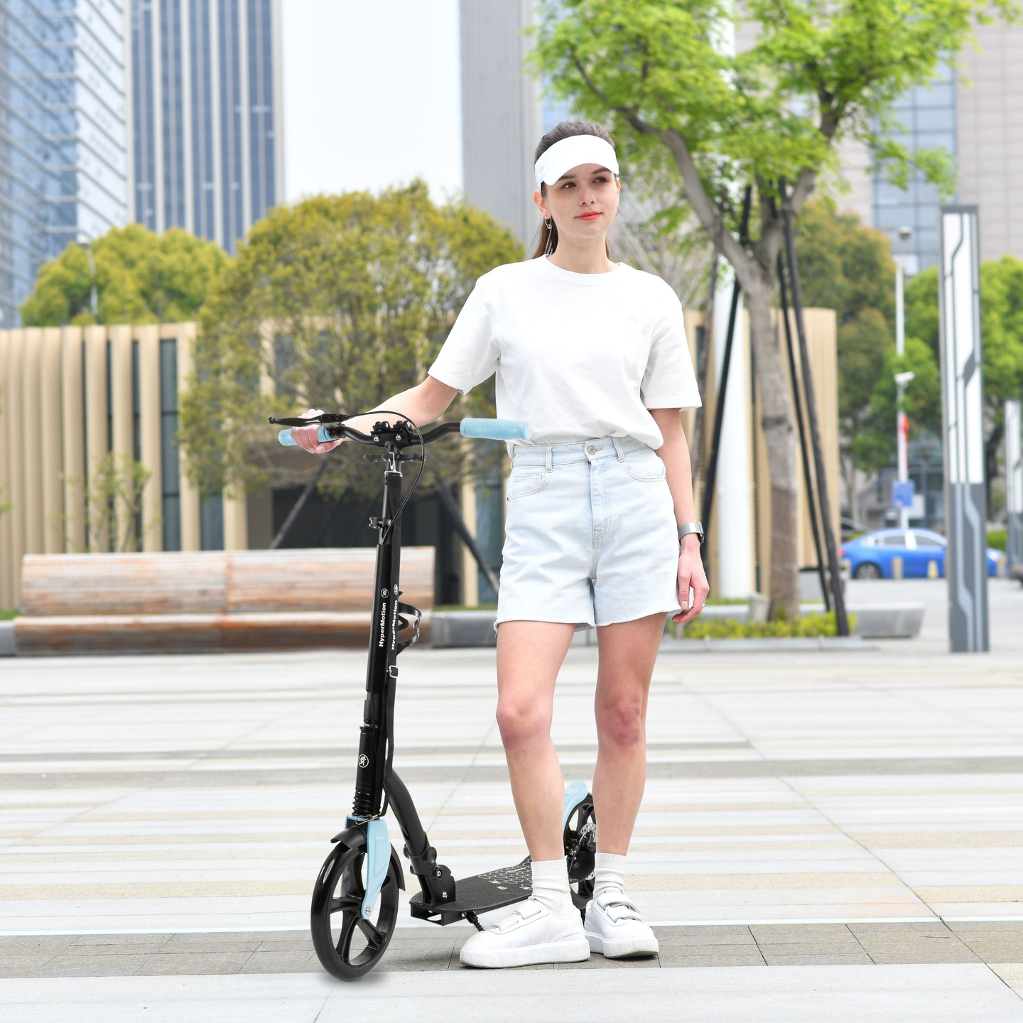 Dvokolesni mestni skuter HONEYBEE Blue HyperMotion 100kg - polni aluminij, velika kolesa 250mm