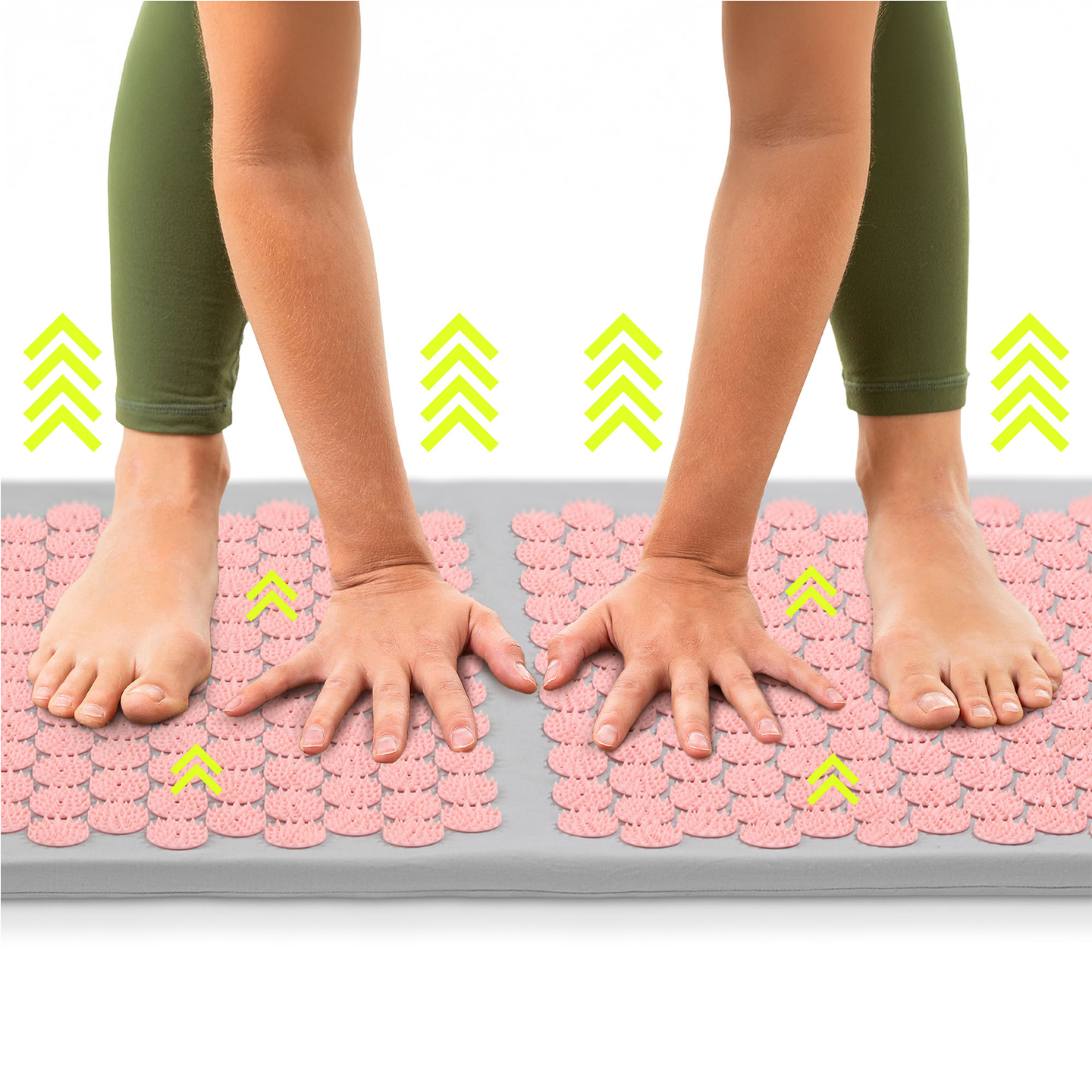 Velika akupresurna podloga z blazino in prevleko - 130 cm HyperMotion siva in roza