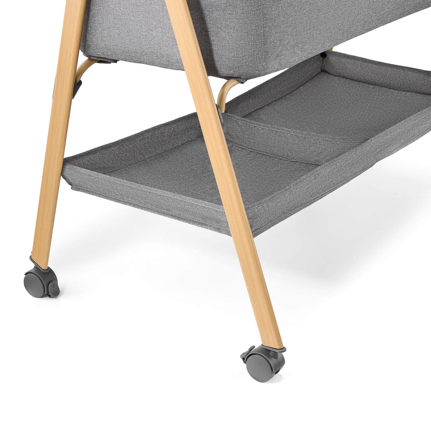 Otroška posteljica, samostoječa, potovalna posteljica, zibelka z vzmetnico - siva