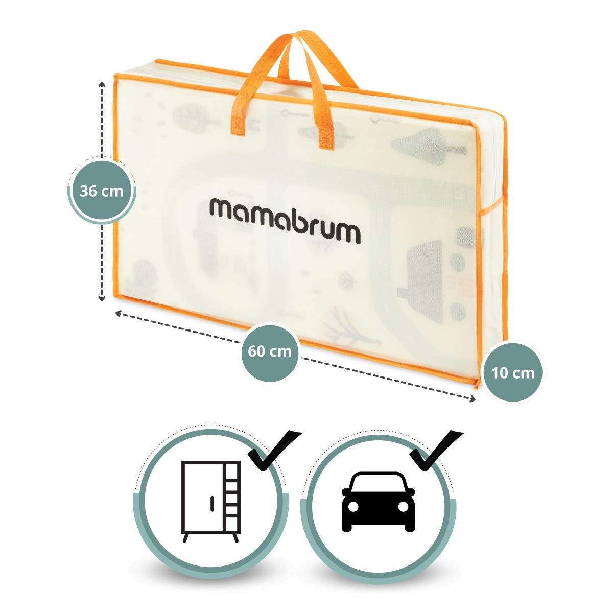 Dvostranska zložljiva podloga iz pene 180 x 120 x 1 cm - Charming Town/Sand Beige