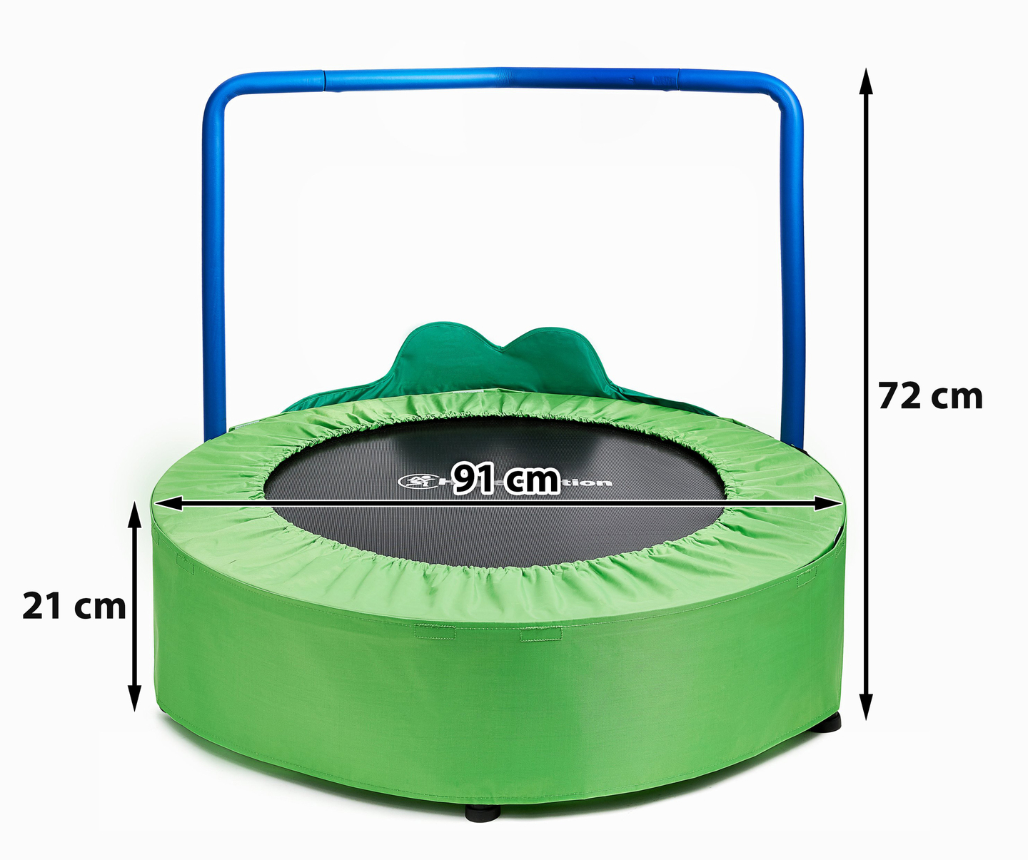 Frog - mini trampolin za otroke - z ročajem - največ 50 kg - 91 cm - za dom in vrt