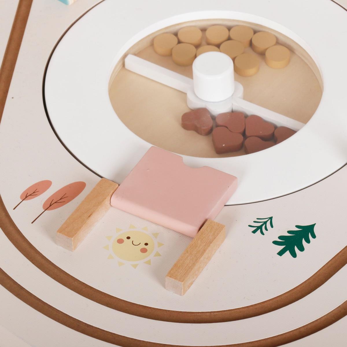 Izobraževalna lesena miza 10v1 z živalmi in vlakom