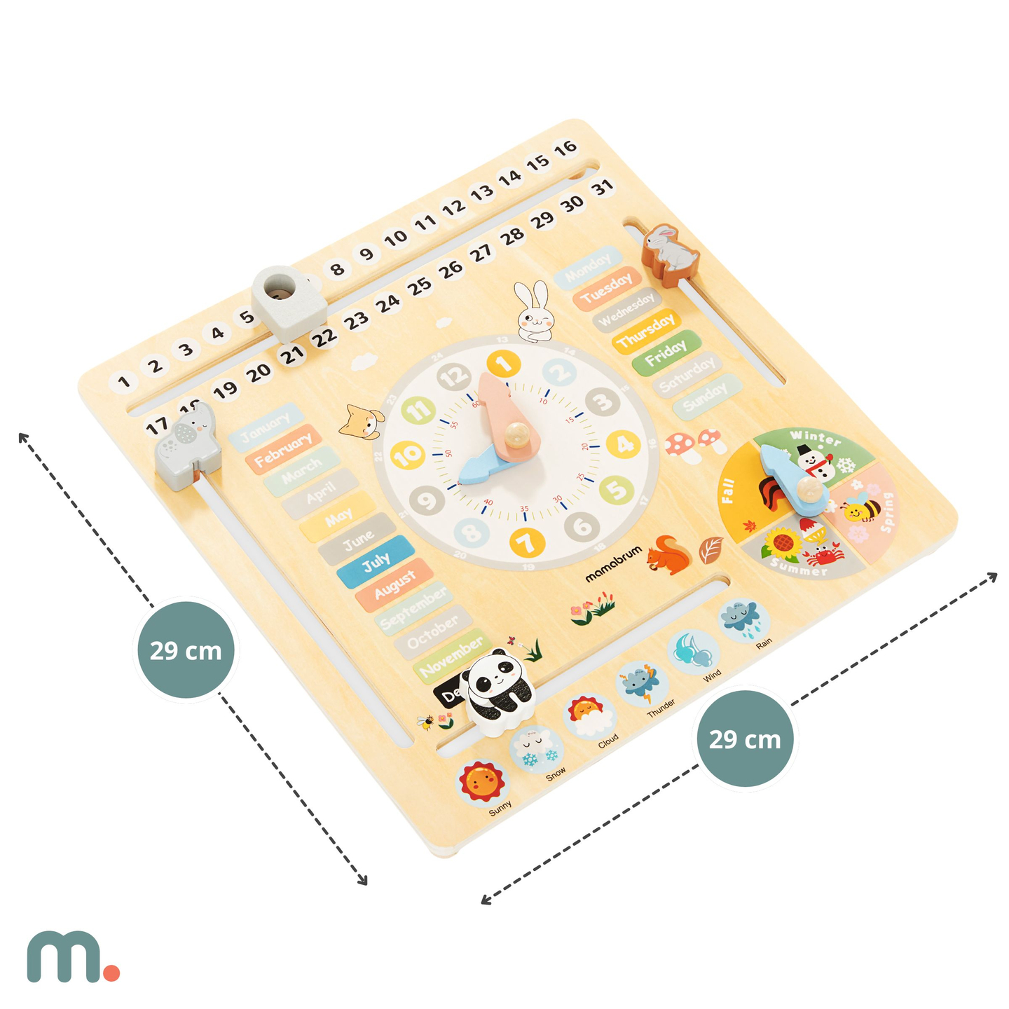 Leseni otroški koledar 6v1