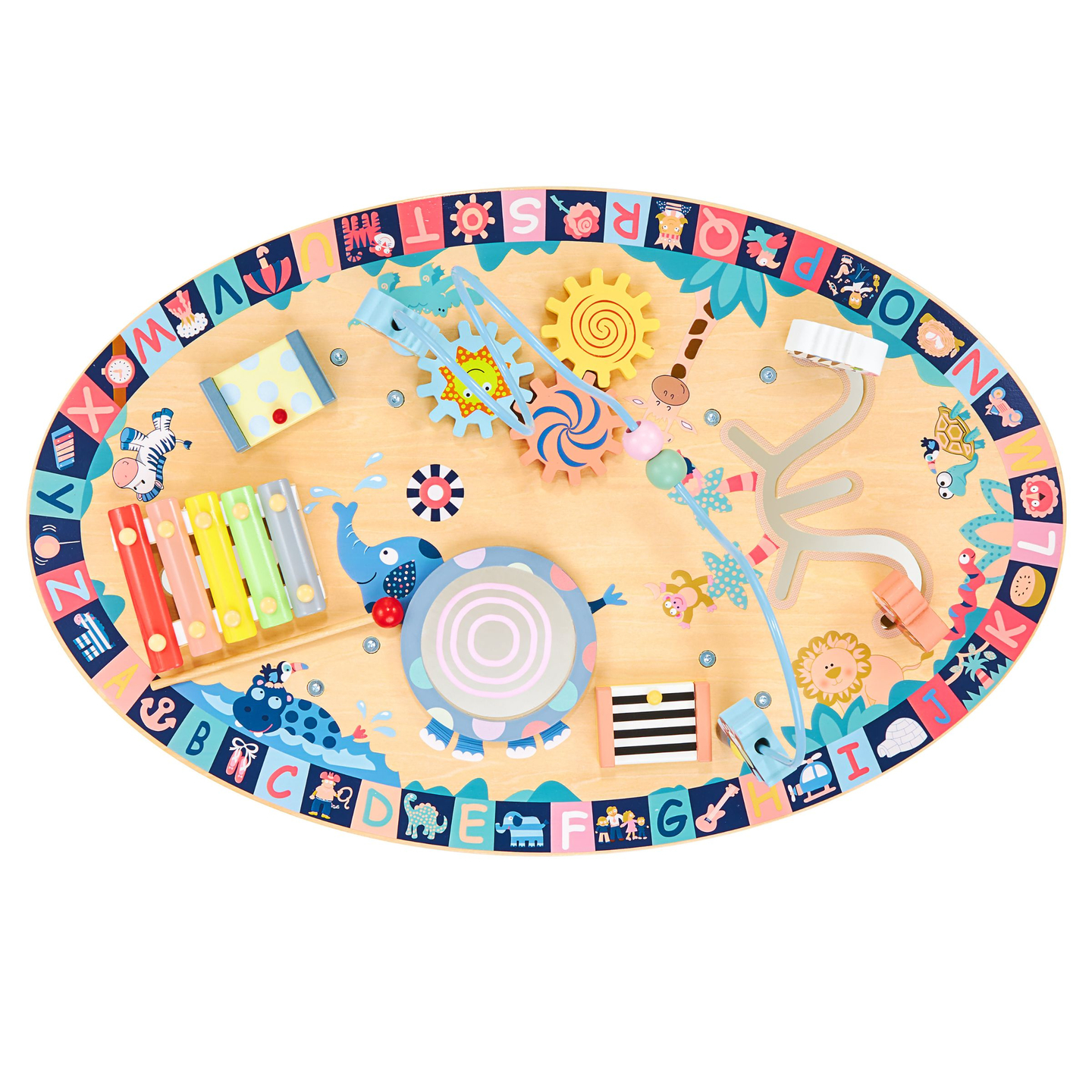 7v1 lesena izobraževalna miza, glasbena, senzorična