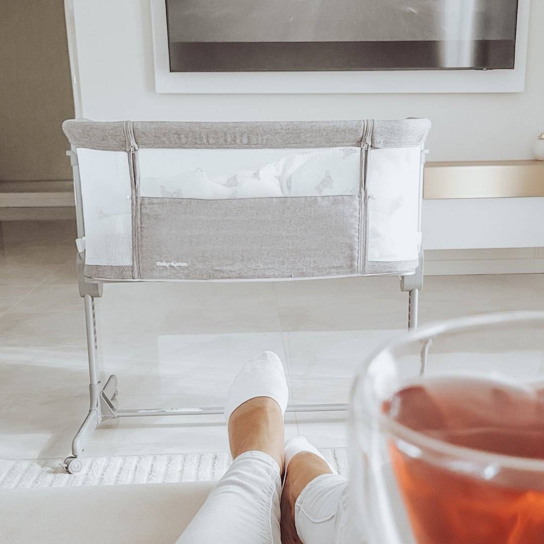 Podaljšek za otroško posteljico Moby-Sistem LUNA 3v1 - siva