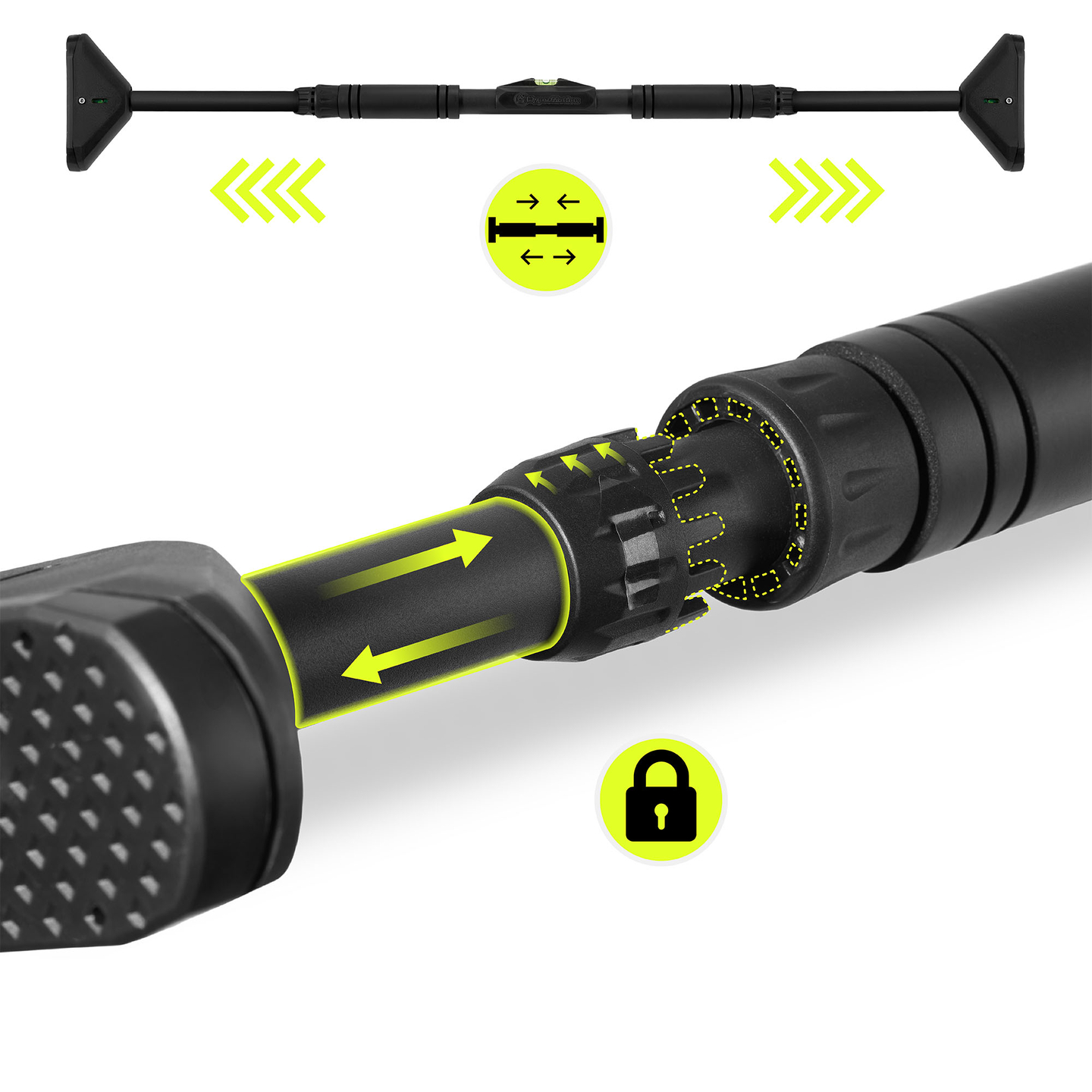 Nastavljiva palica za dvigovanje HyperMotion 70–100 cm, 200 kg, črna