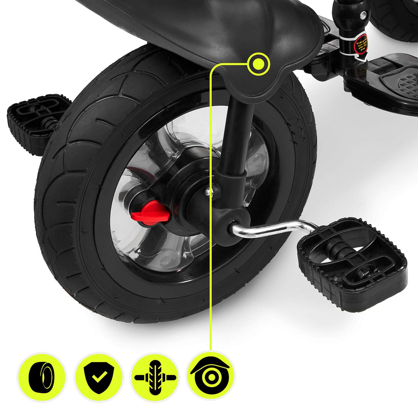 Tricikel za otroke od 1 do 4 let - TOBI FREY - siva barva - vrtljiv - kolesa s črpalko + tlačilka