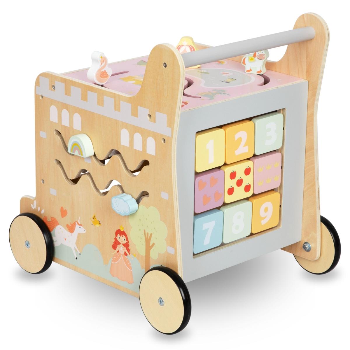 Lesena hojica 2 v 1 z izobraževalno funkcijo kocke, naravna