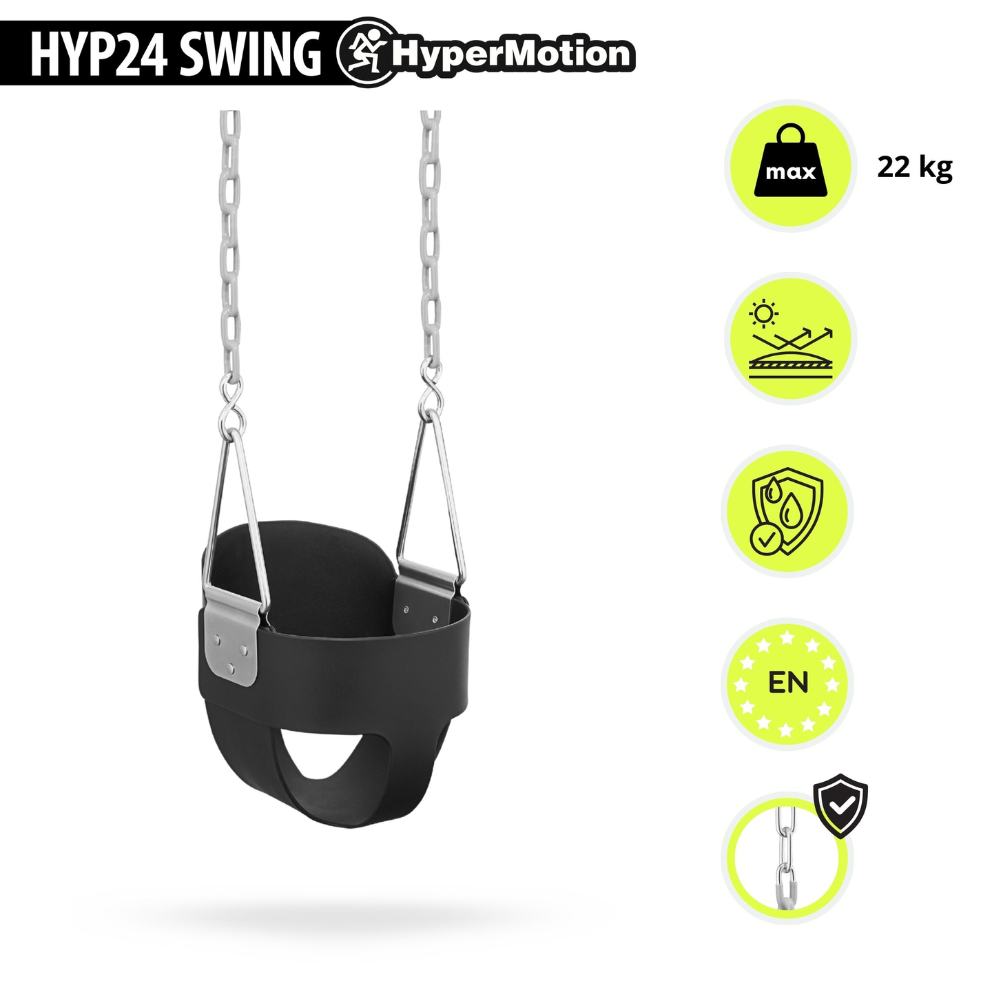 Verižna gugalnica HyperMotion za malčke z visokim naslonom