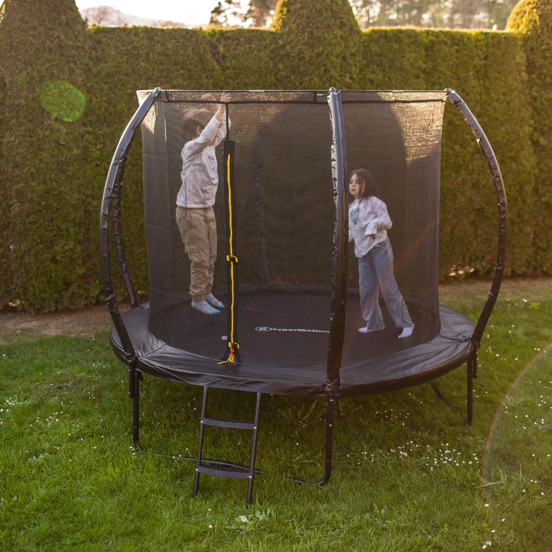 HyperMotion otroški vrtni trampolin - 244 cm 8FT - z lestvijo in notranjo mrežo - za dom in vrt