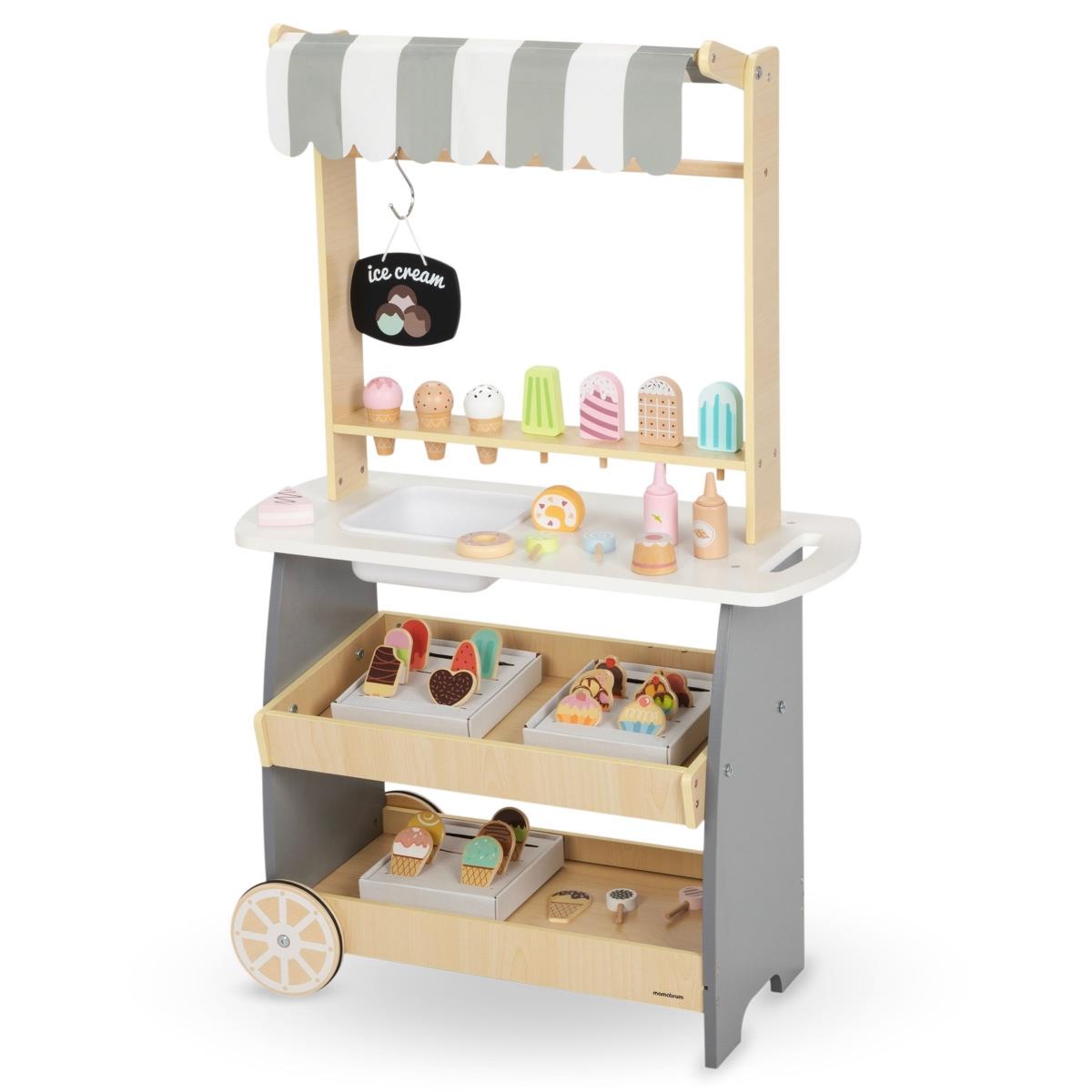Lesena sladoledarna na kolesih - voziček za sladoled