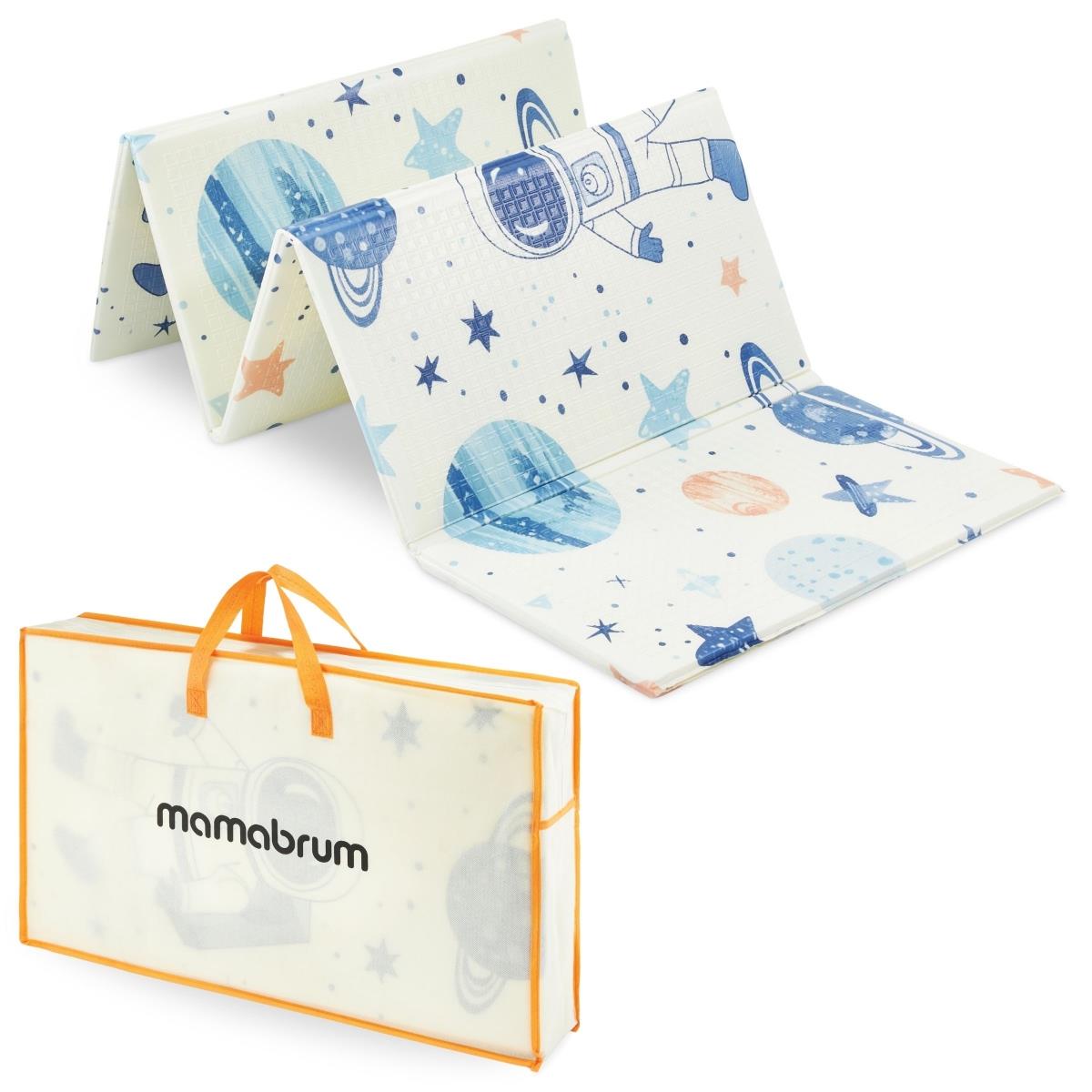 Dvostranska zložljiva podloga iz pene 180 x 120 x 1cm - Kozmos/geometrični trikotniki