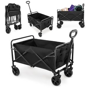 HyperMotion zložljiv invalidski voziček za plažo - črn, 80 kg