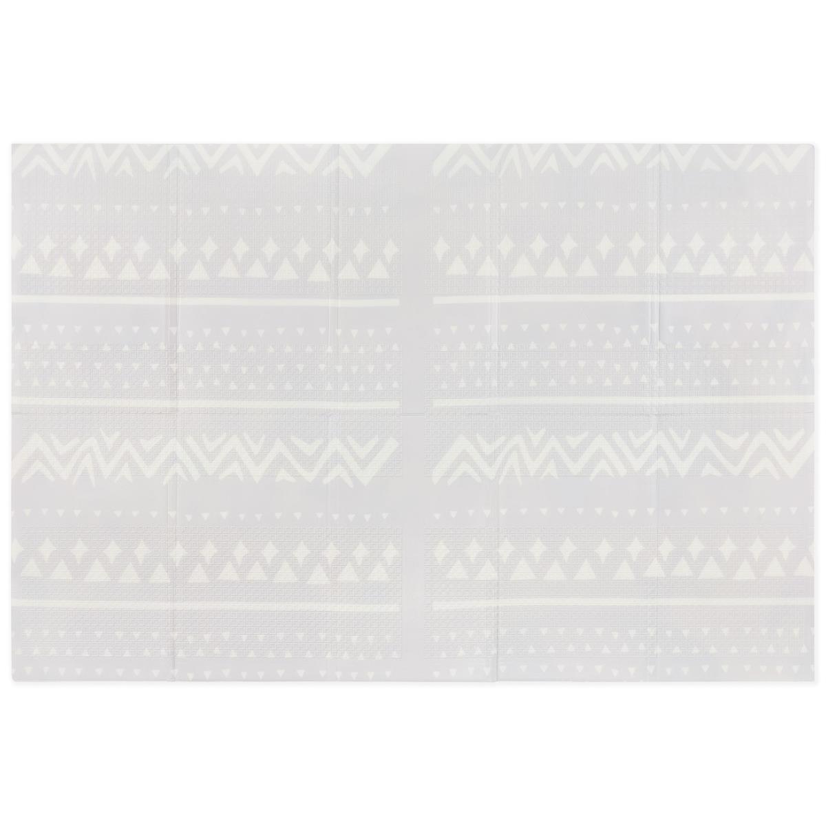 Dvostranska zložljiva podloga iz pene 180 x 120 x 1 cm - Eksotični sloni/nežno siva