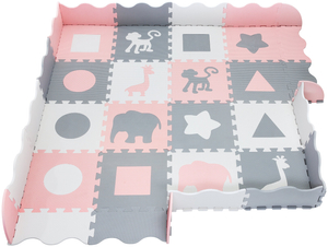 Podloga iz pene XL 150 x 150 x 1 cm z robovi - EVA pena - roza