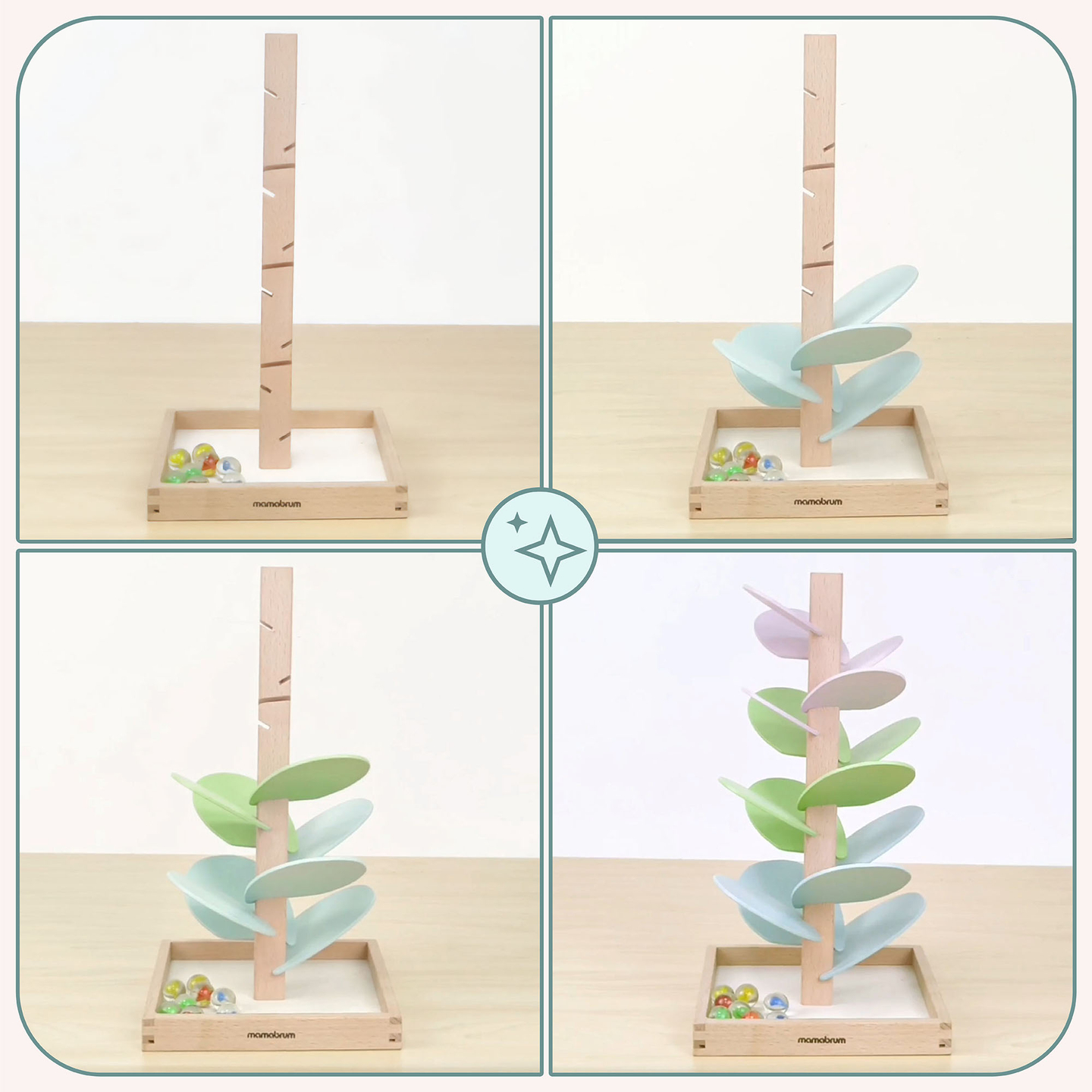 Leseni kulodrom - zvočno drevo s kroglicami