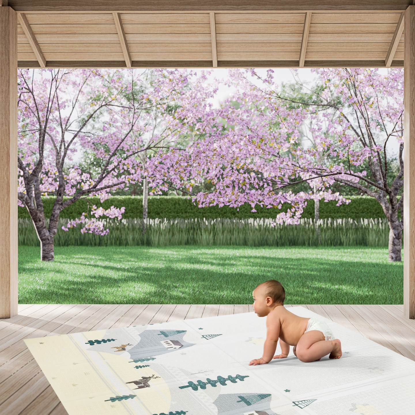 Dvostranska penasta podloga XXL - zložljiva 1 CM (gorska in cestna)