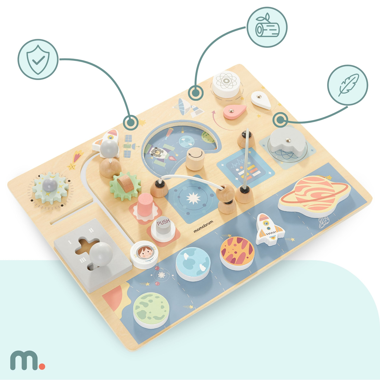 Lesena manipulativna tabla - Cosmos