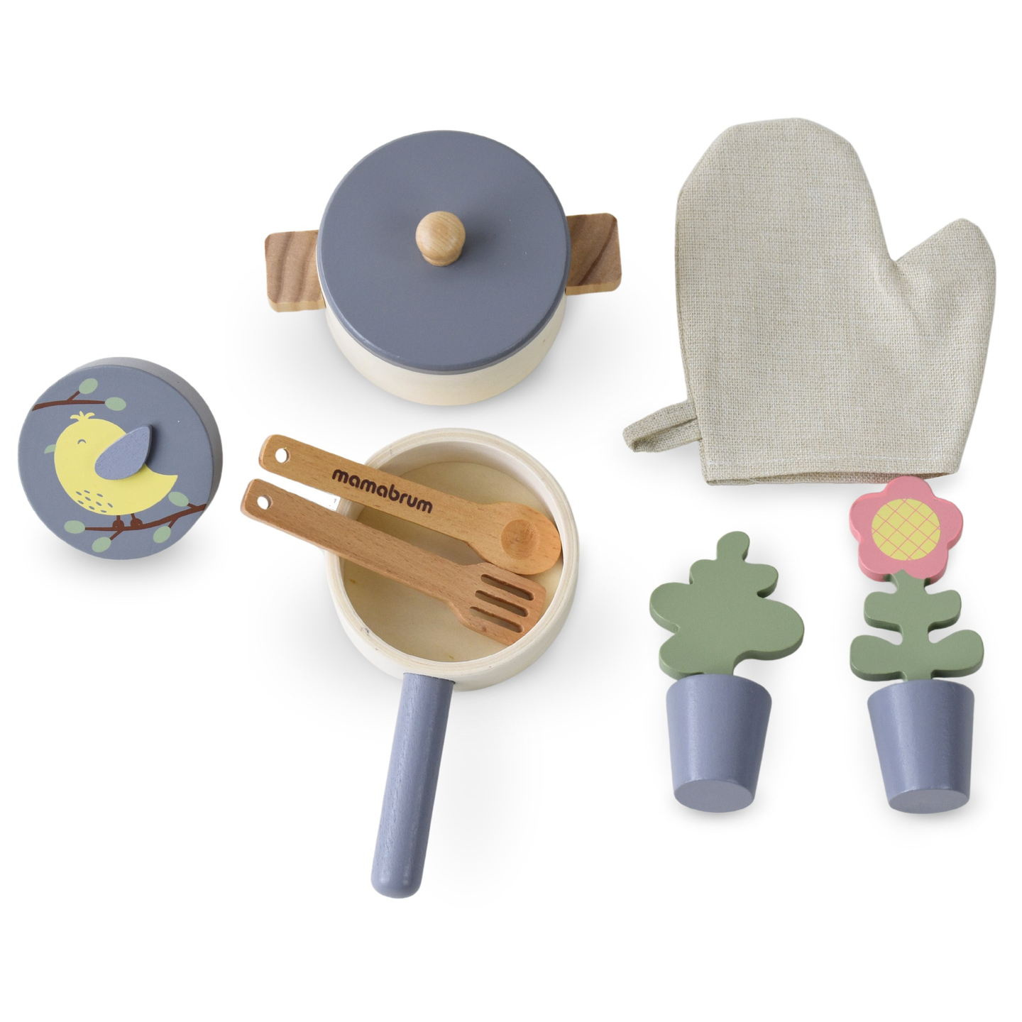 Lesena vrtna kuhinja z dodatki - naravni boho