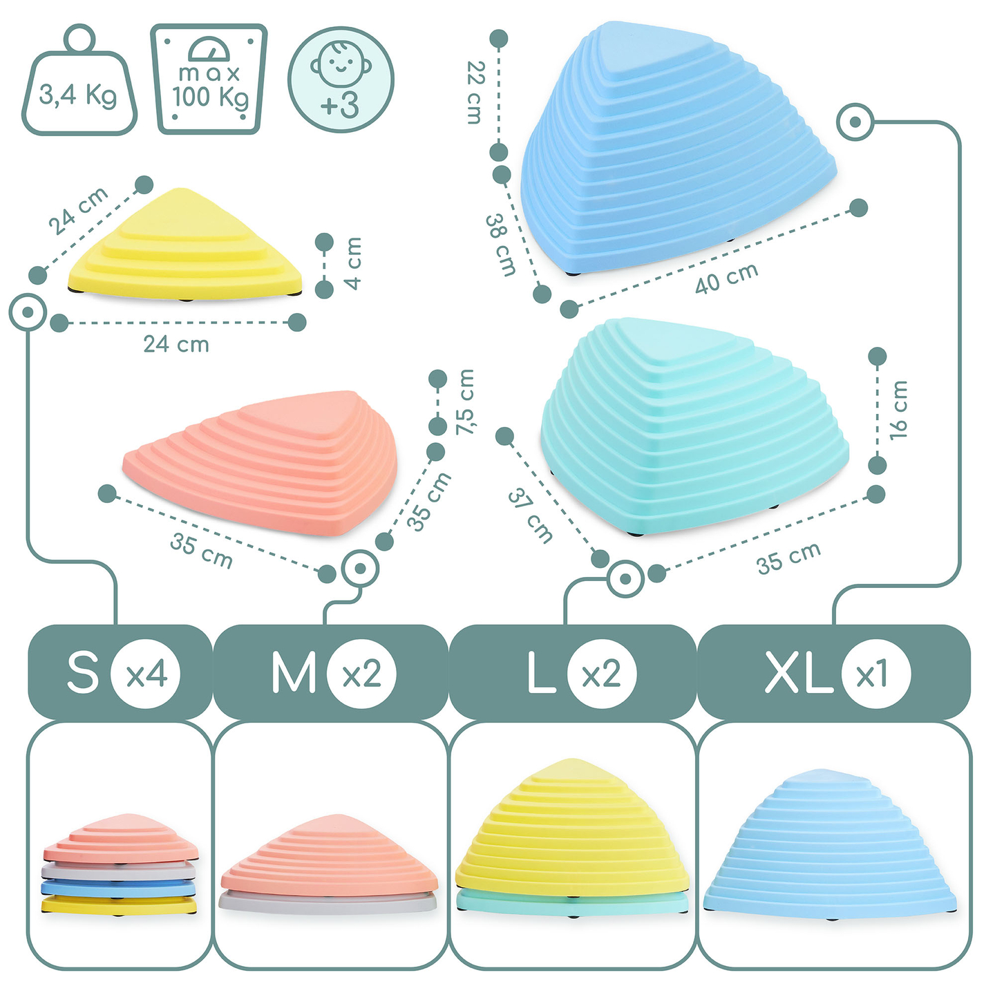 Pisani balansirni kamni - 9 kosov