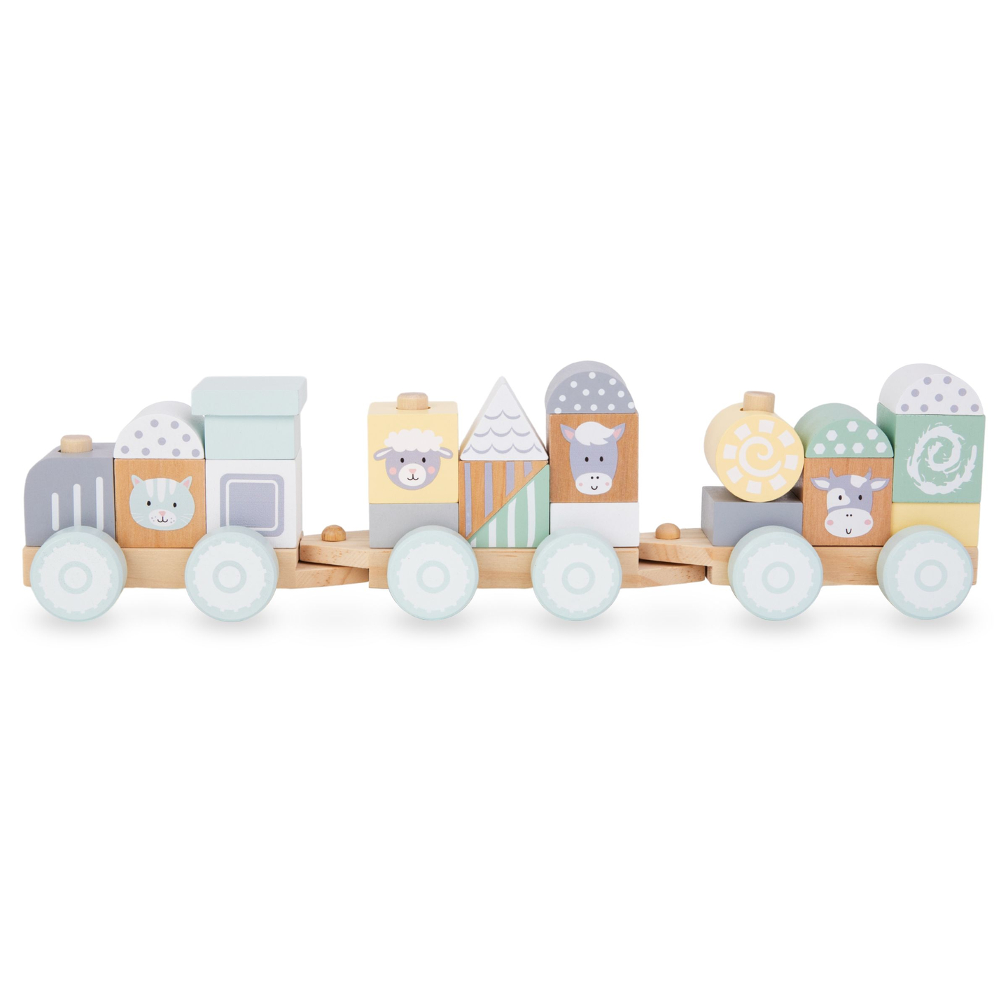 Leseni vlak z bloki za dečka - Kmetija
