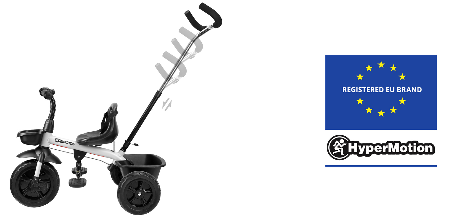 HyperMotion TOBI VECTOR tricikel - večna napihljiva kolesa + tlačilka. Barva: svetlo siva.