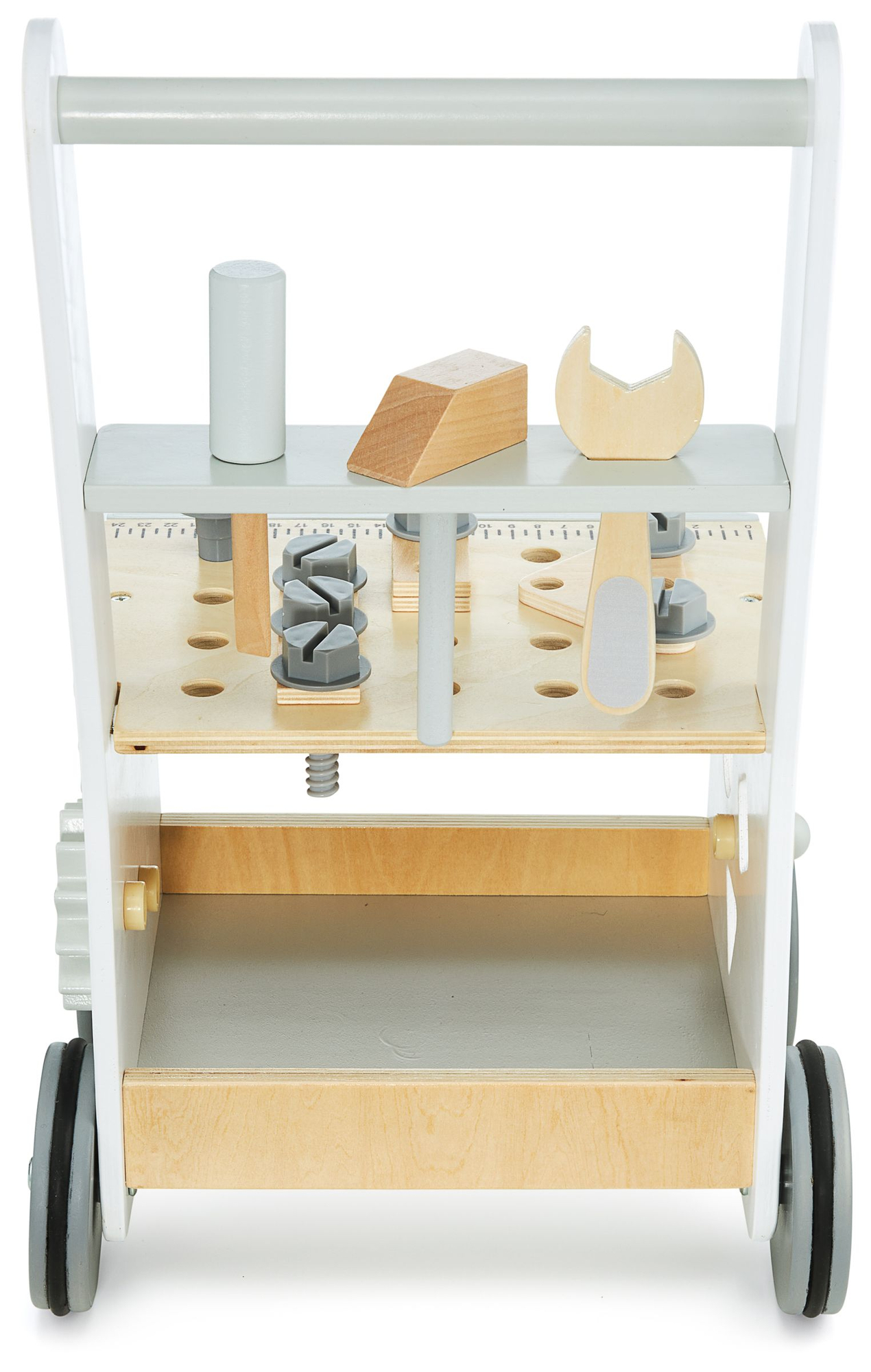 Lesena hodulja, tlačilka + delavnica 3 v 1 - 47 elementov