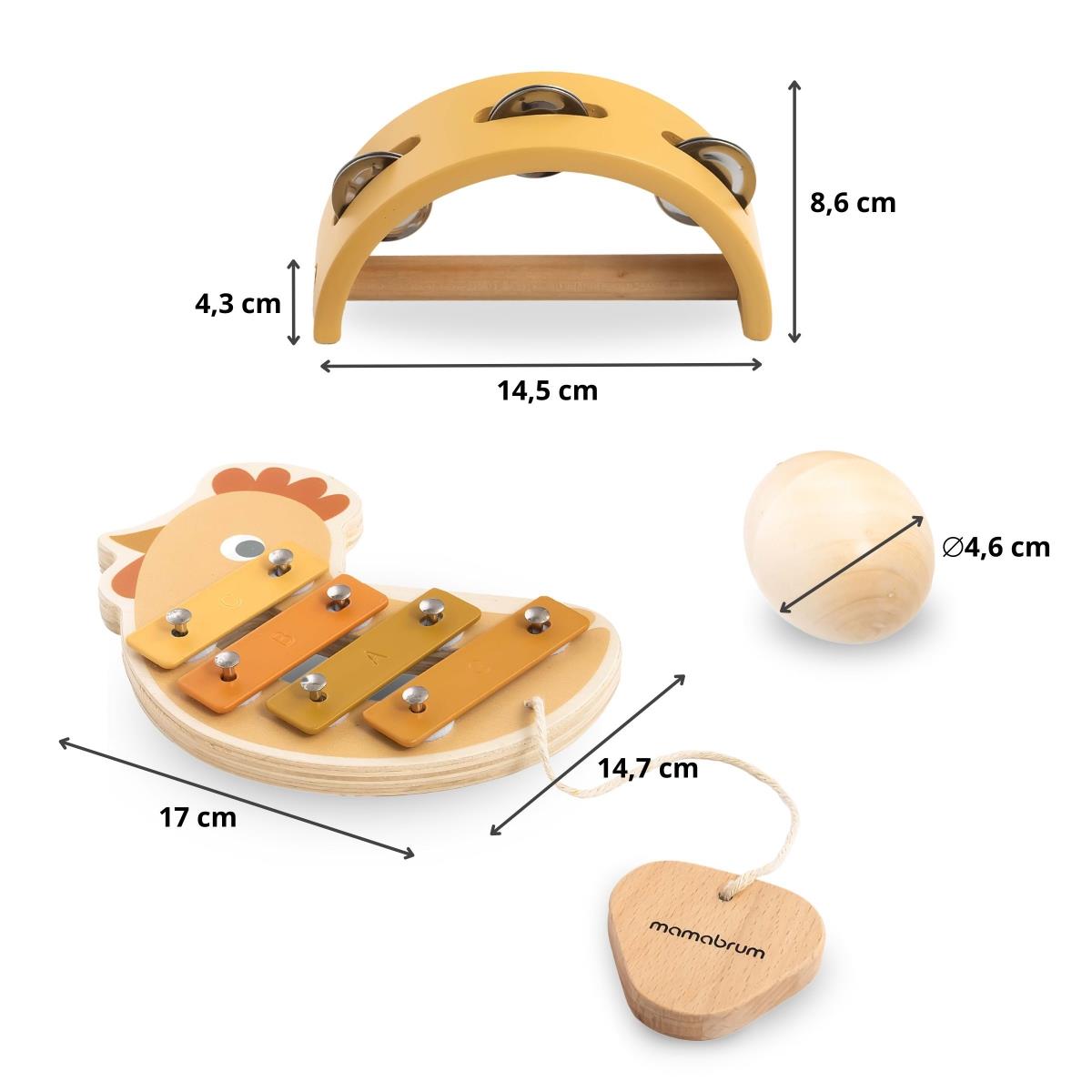Komplet instrumentov z motivom piščanca