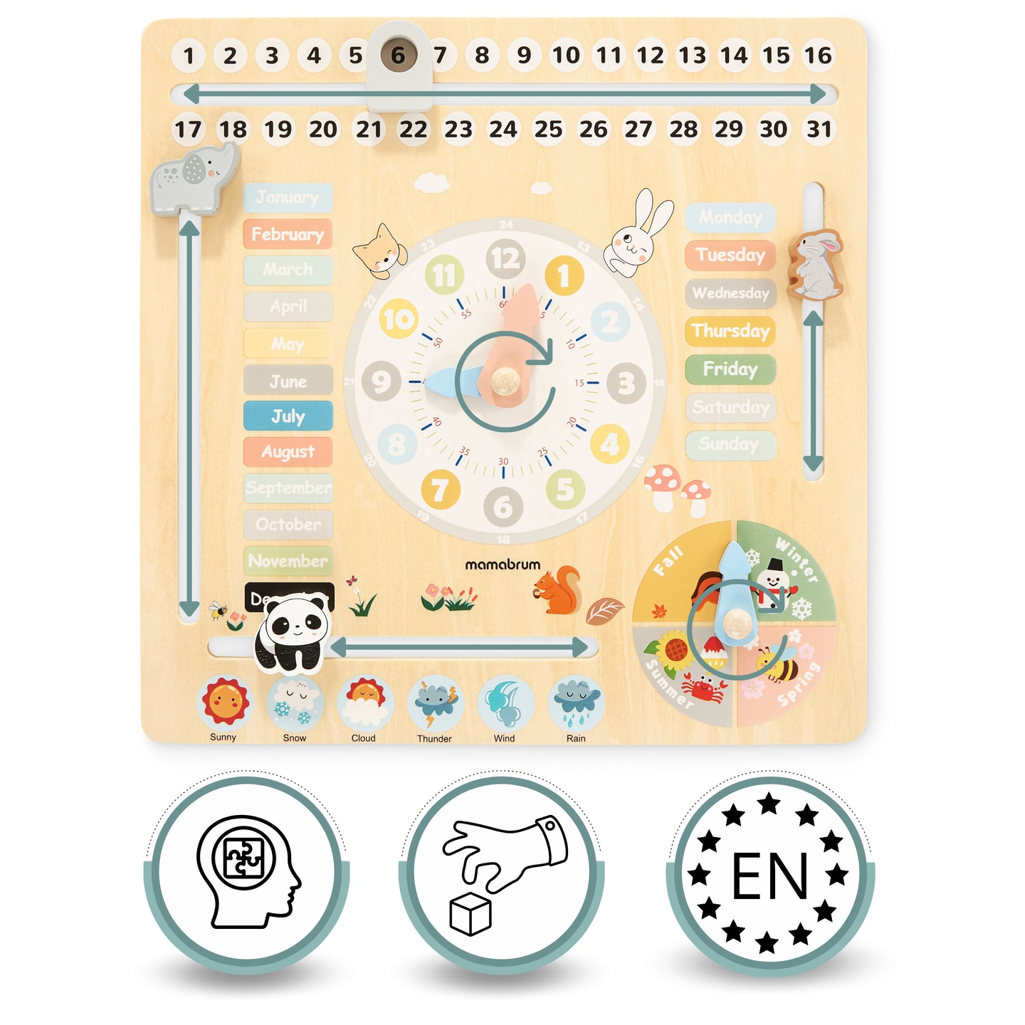 Leseni otroški koledar 6v1