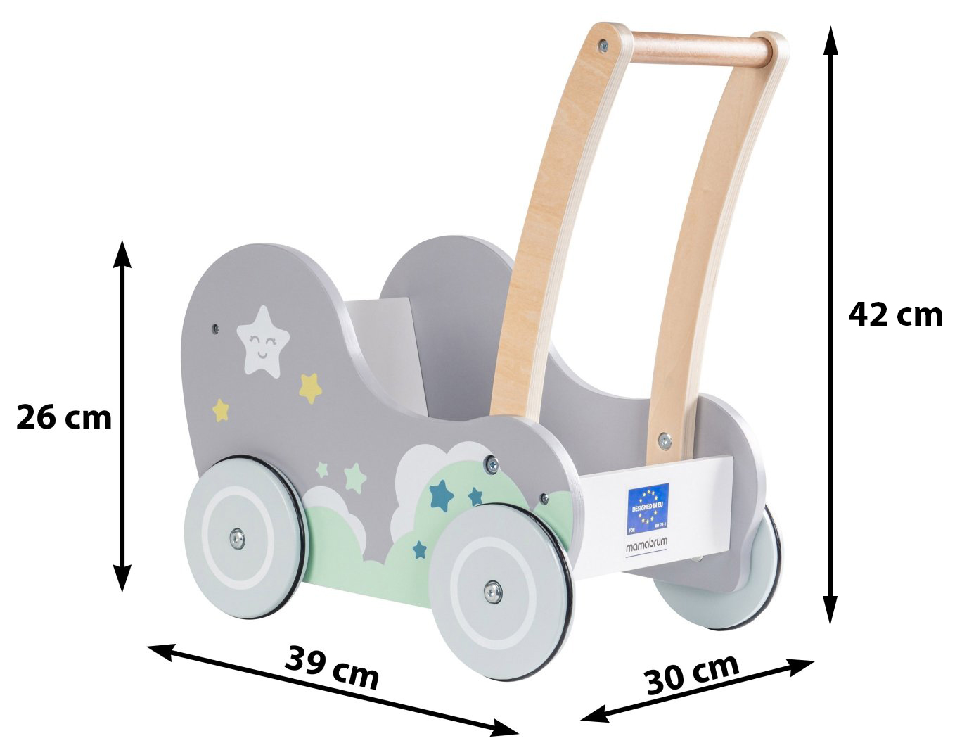 Dobranocka - leseni otroški voziček Walker
