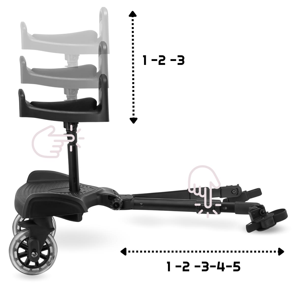 Podaljšek za otroški voziček z nastavljivim sedežem in univerzalnim pritrdilnim sistemom - Moby-System BUGGY2GO