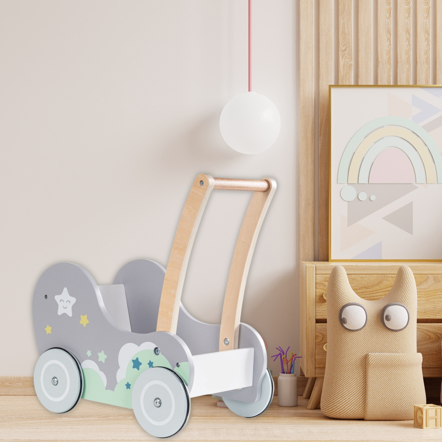 Dobranocka - leseni otroški voziček Walker