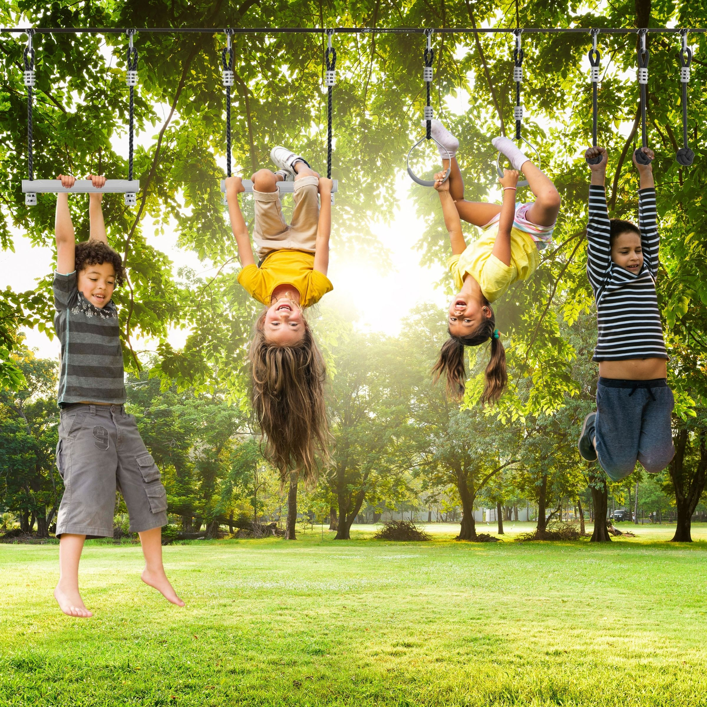 Nindža proga z ovirami za otroke - HyperMotion slackline set - 7 ovir