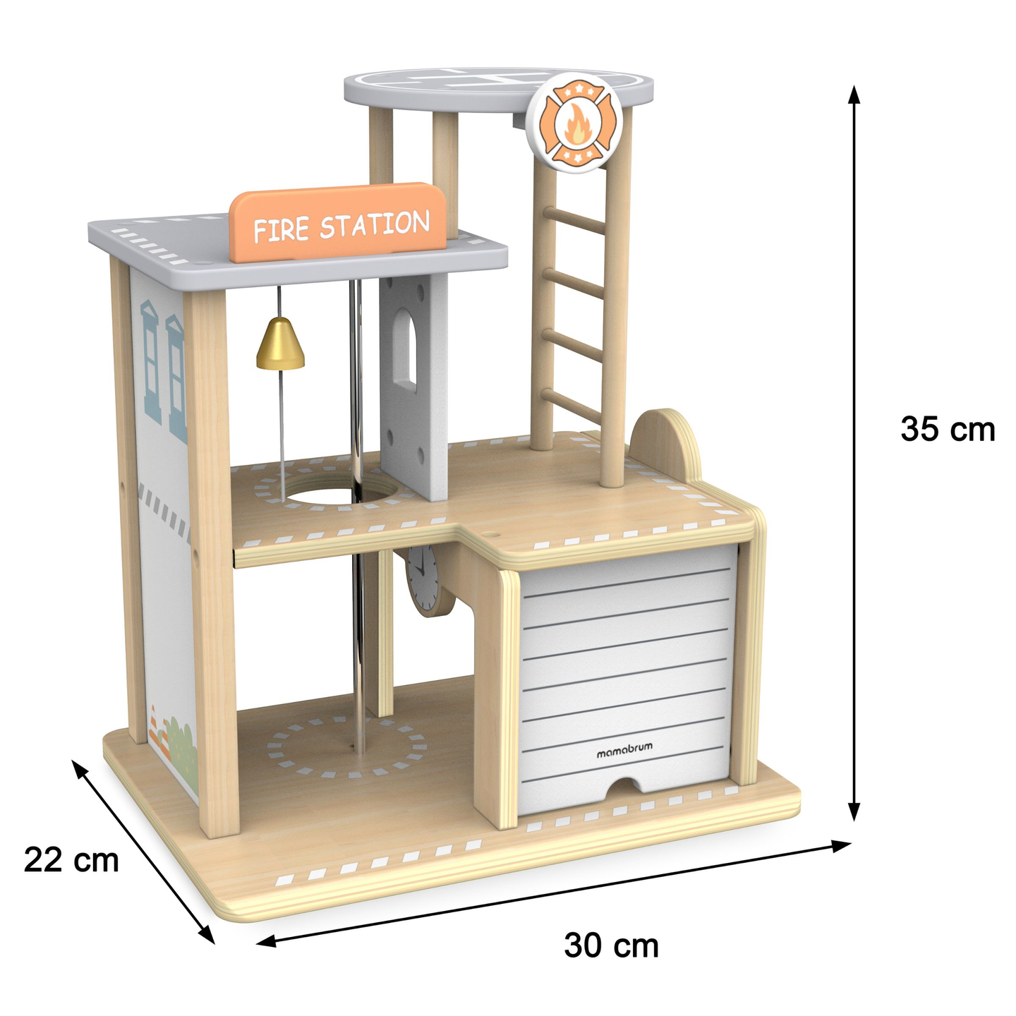 Lesena gasilska postaja z dodatki, gasilska brigada