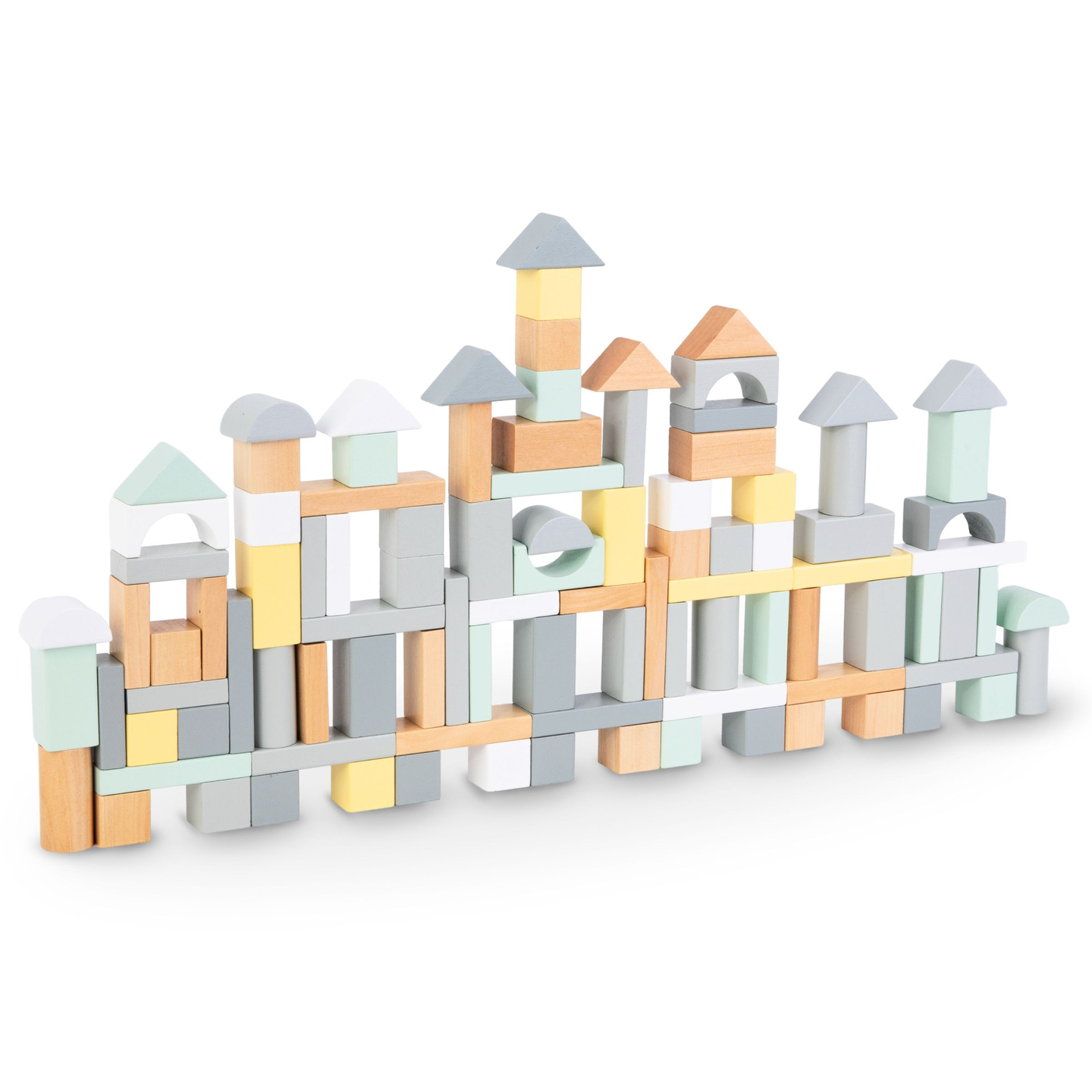 Pastelne lesene kocke - komplet 100 XL kosov