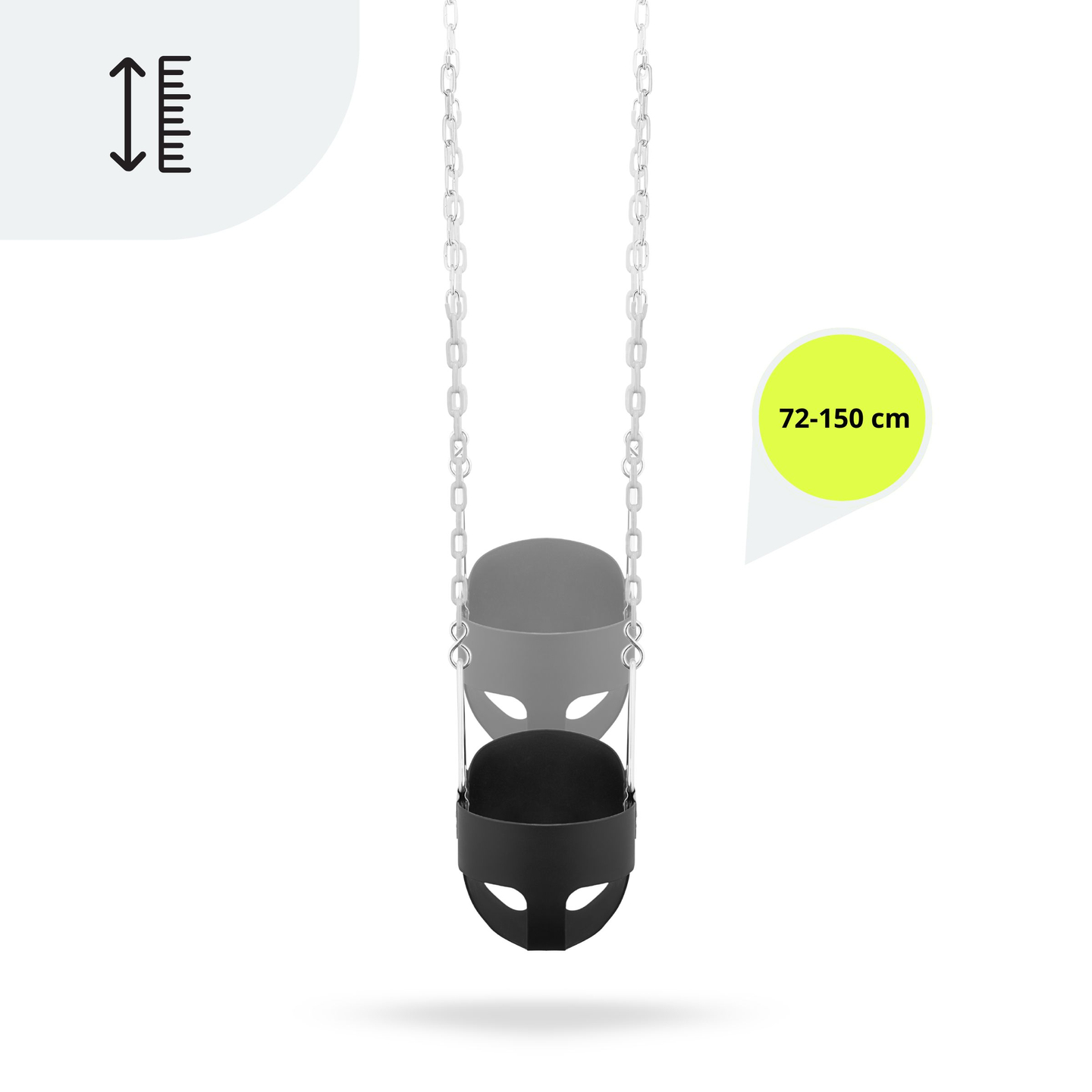 Verižna gugalnica HyperMotion za malčke z visokim naslonom