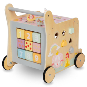 Lesena hojica 2 v 1 z izobraževalno funkcijo kocke, naravna