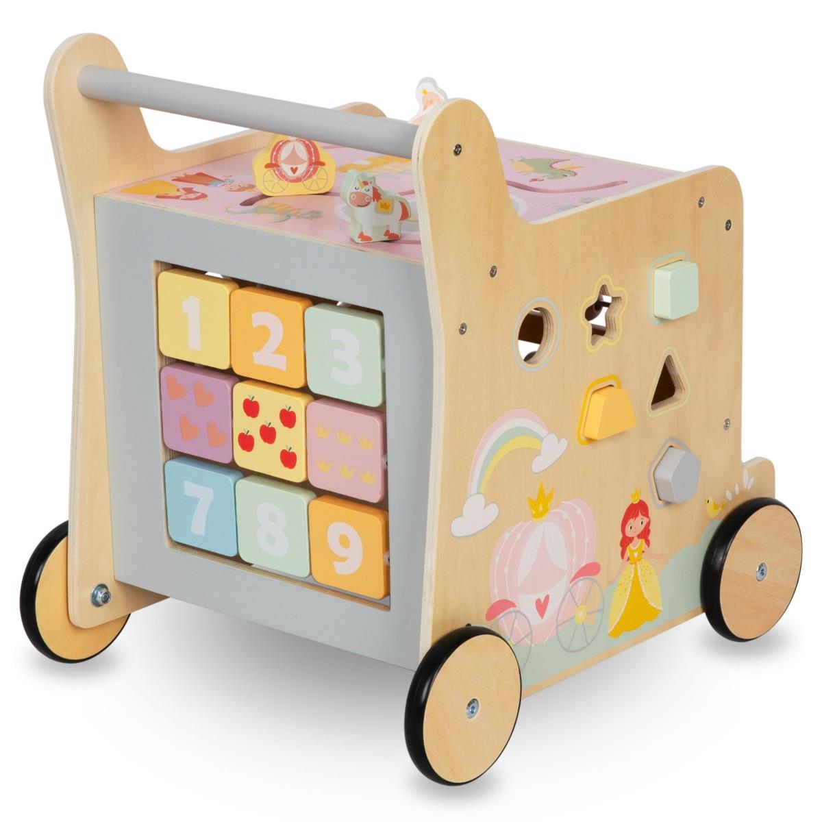 Lesena hojica 2 v 1 z izobraževalno funkcijo kocke, naravna