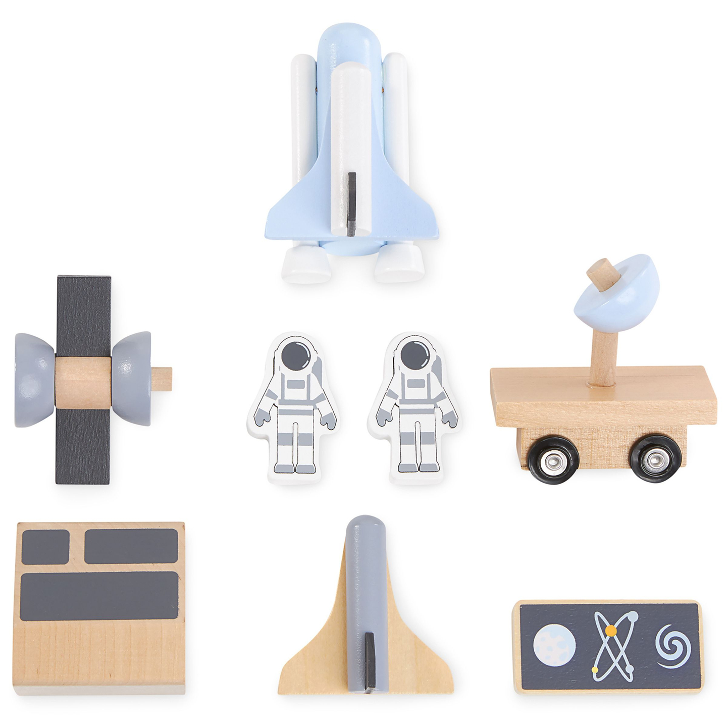 Velika lesena vesoljska raketa z dodatki