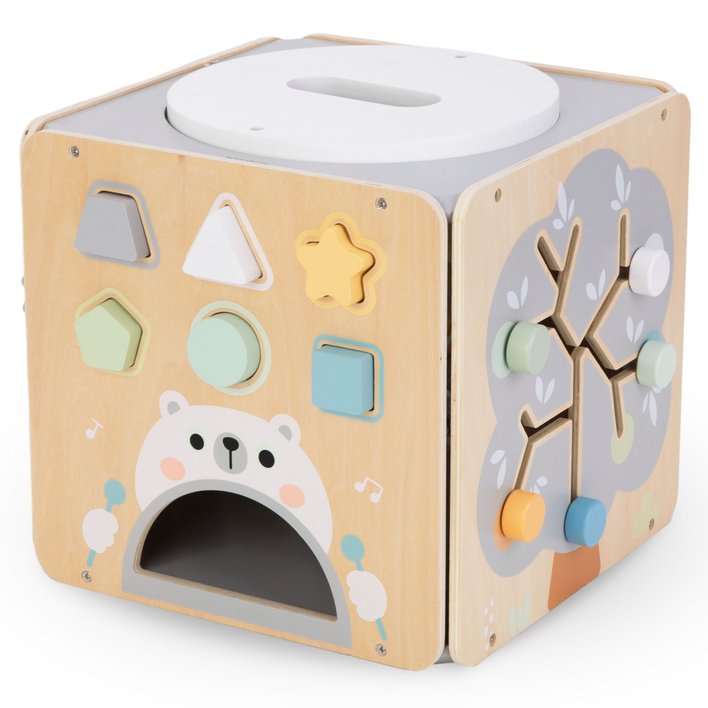 Velika lesena kocka z zanko - Montessori