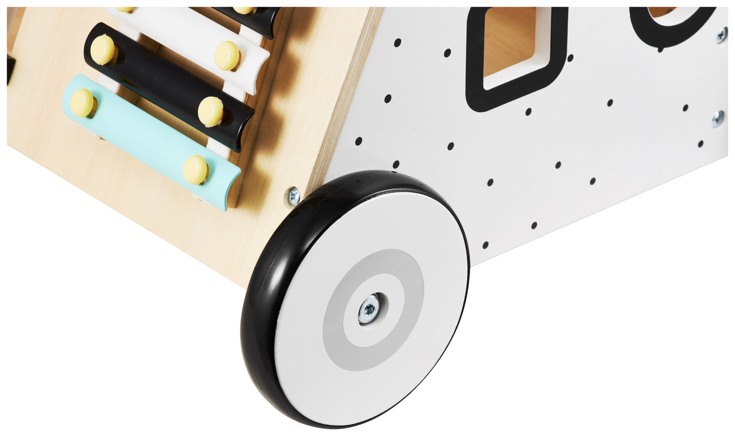 Lesena, izobraževalna otroška hojica / voziček - manipulativna tabla