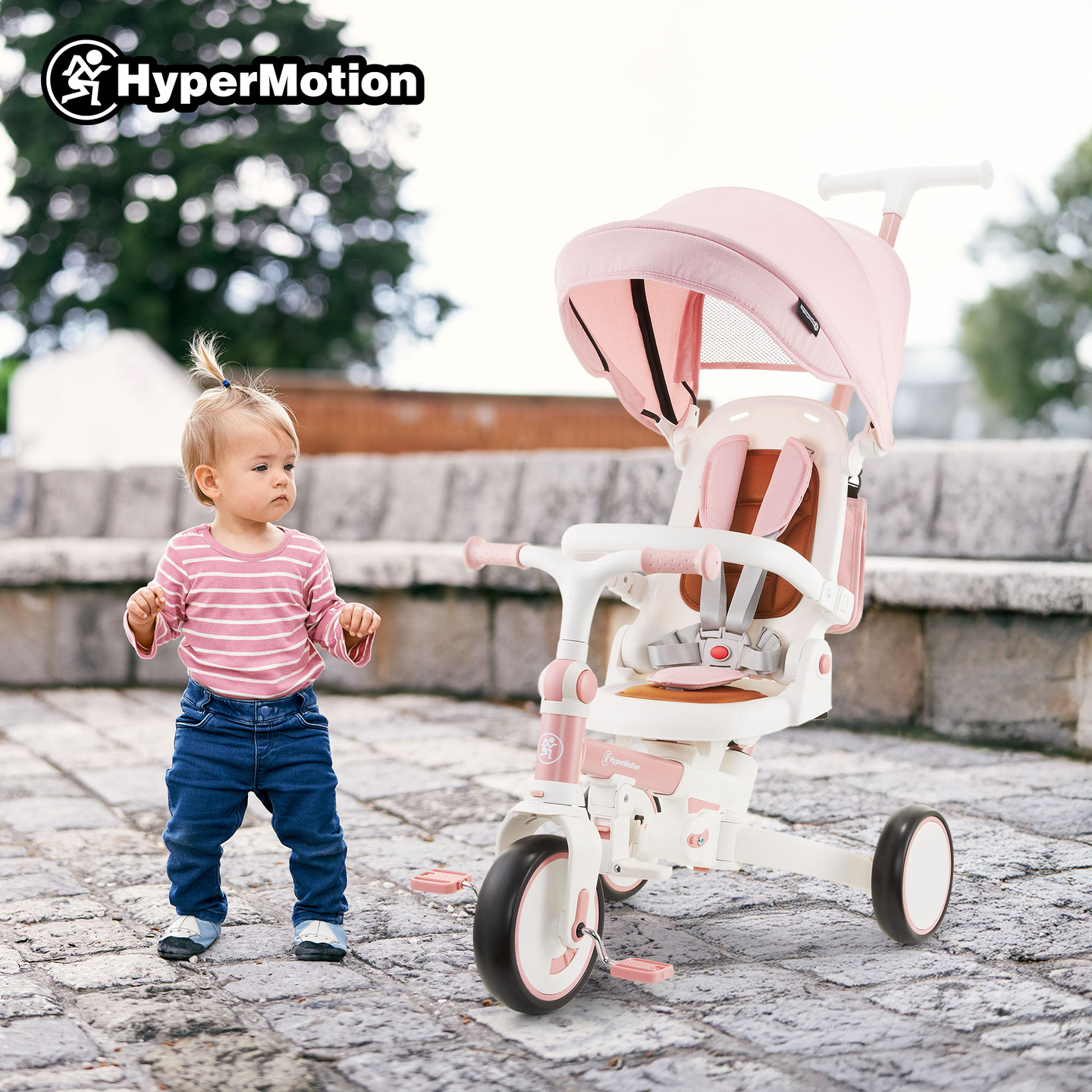 Večnamenski tricikel 8v1 TOBI FOREST - roza