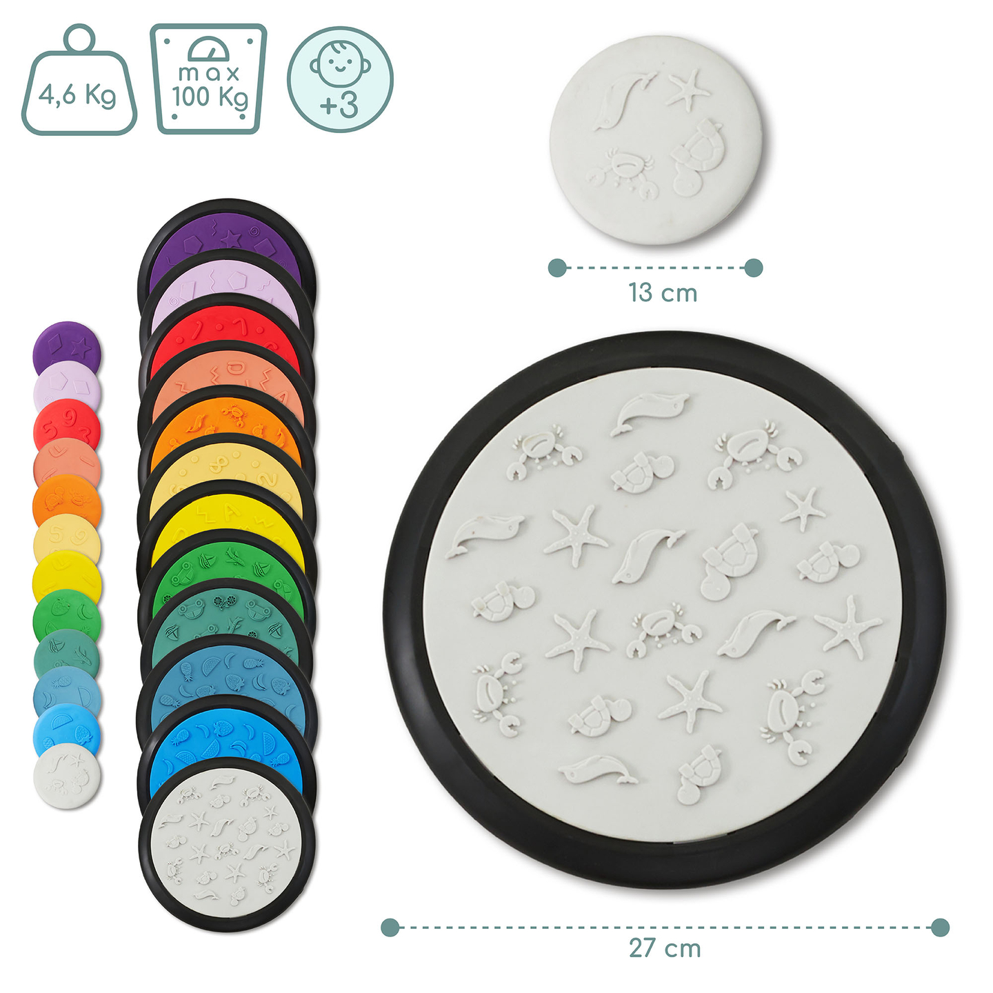 Pisani senzorični diski za otroke - 24 kosov