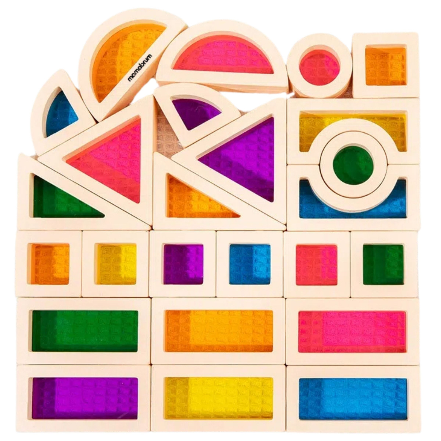 Mavrični leseni bloki - 25 elementov