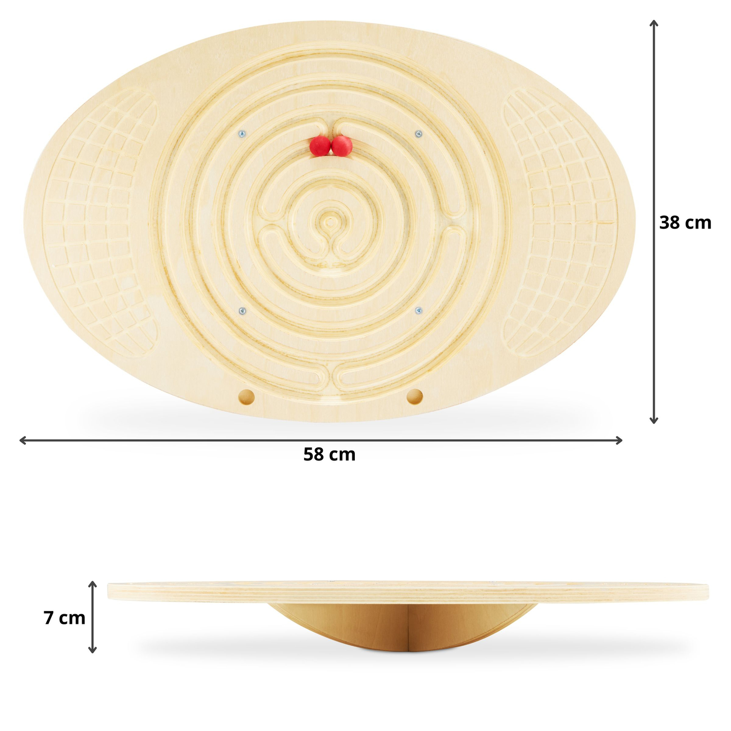 Lesena ravnotežna deska z labirintom in žogicami - ravnotežna gugalnica